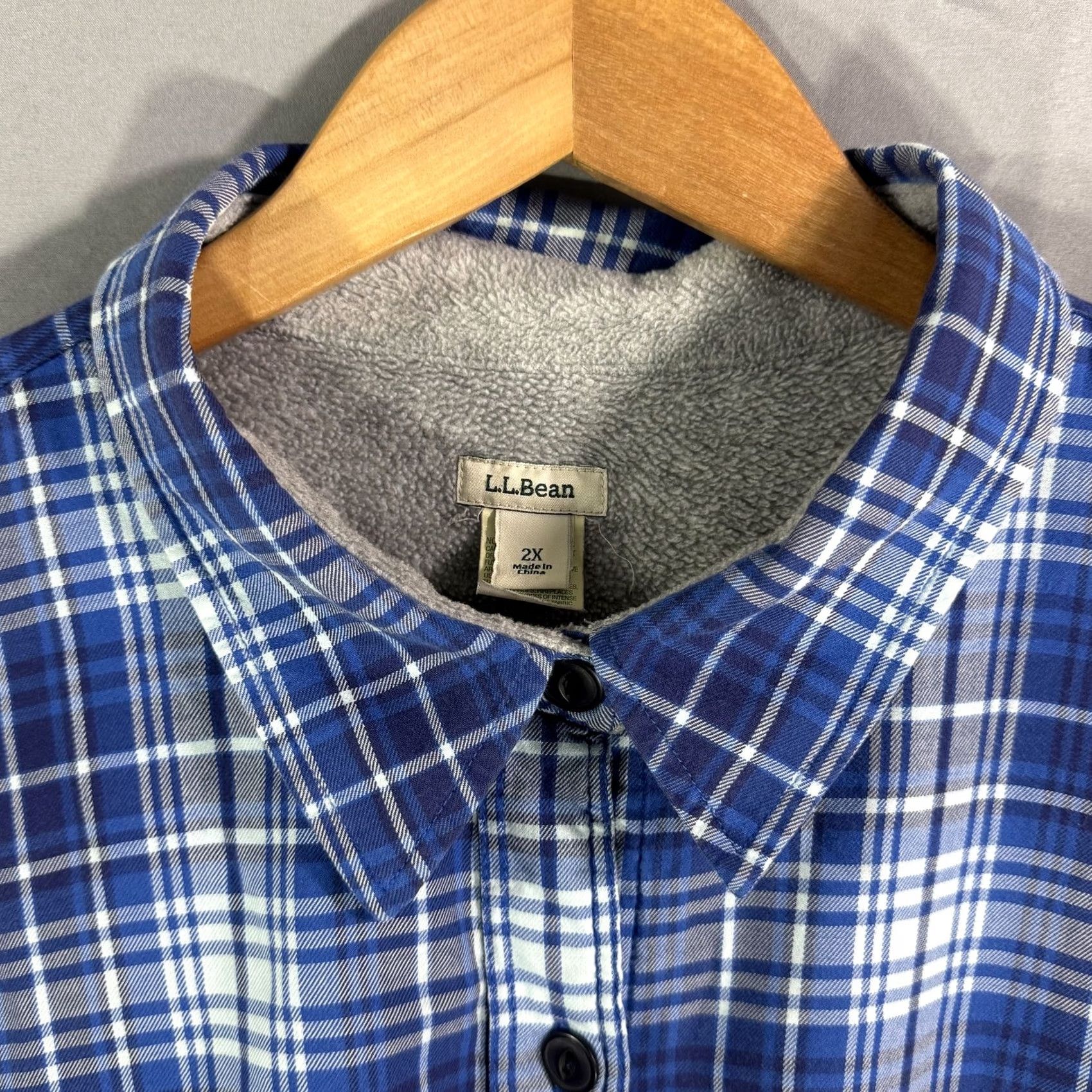 Vintage VINTAGE LL Bean Shirt Mens 2XL Blue Plaid Fleece Lined Button Down Outdoor Casual Warm Size US XXL / EU 58 / 5 - 7 Thumbnail