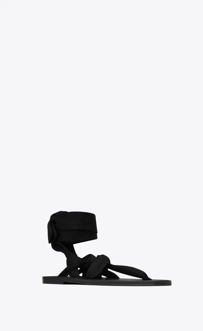 Saint Laurent Paris o1s1wg111125 732384 Nolan Sandals in Jersey in Black Size US 8.5 / IT 38.5 - 1 Thumbnail