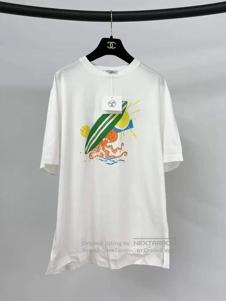 Hermes Hermes Printed white T-shirt Size US M / EU 48-50 / 2 - 1 Thumbnail