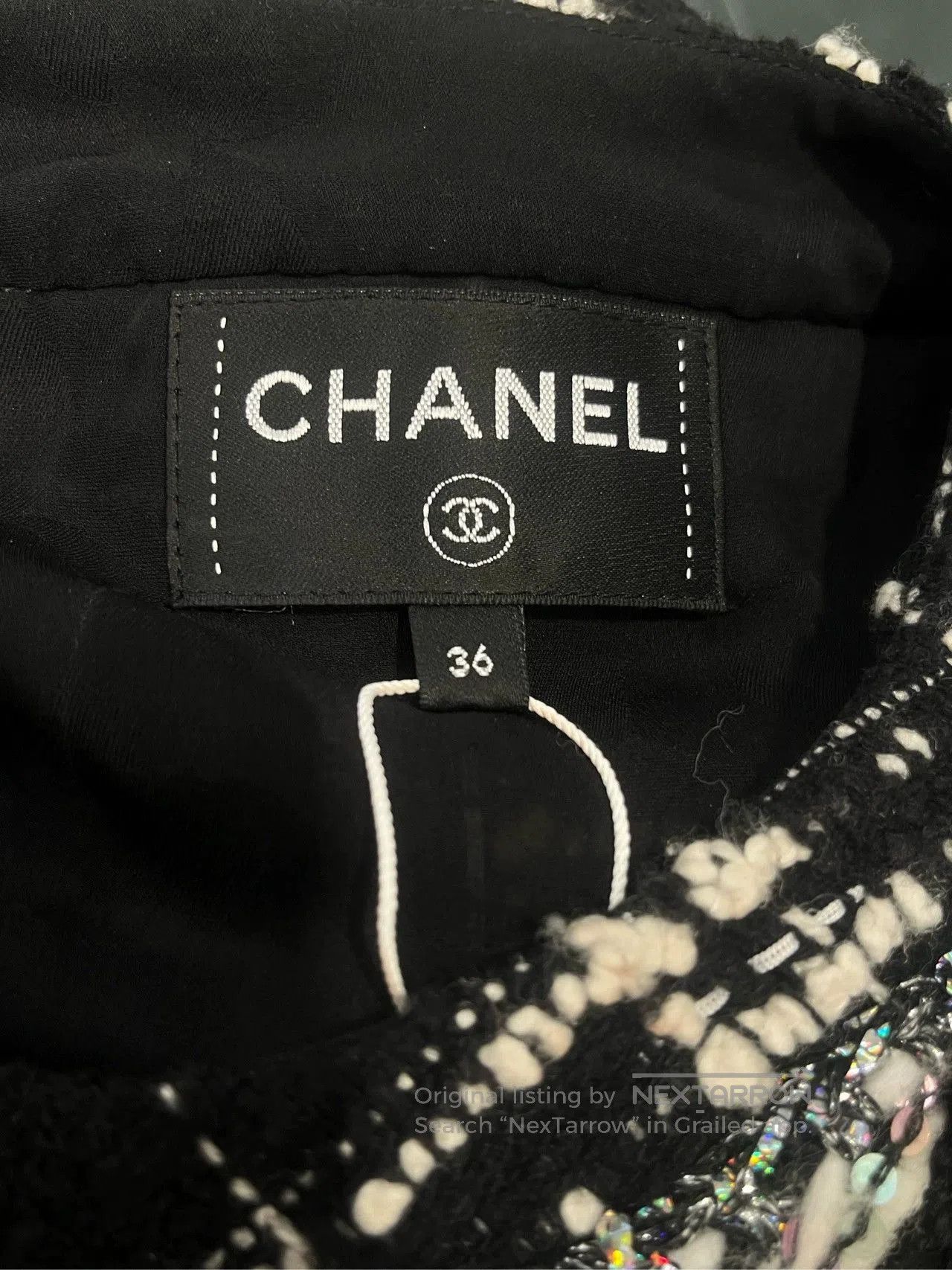 Chanel Chanel 21k black and white plaid tweed jacket fr36. Size US XS / EU 42 / 0 - 3 Thumbnail