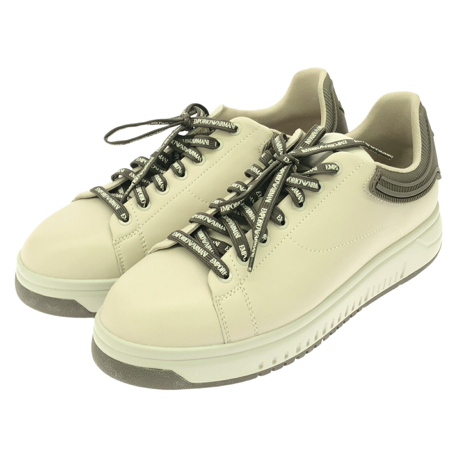 Armani Emporio Armani X4X264 Leather Sneakers Leather Shoes X4X264 in Beige, Men's