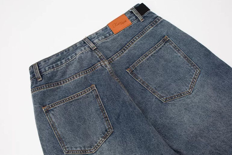 Vintage Men's street loose belt washed distressed jeans Size US 32 / EU 48 - 5 Thumbnail