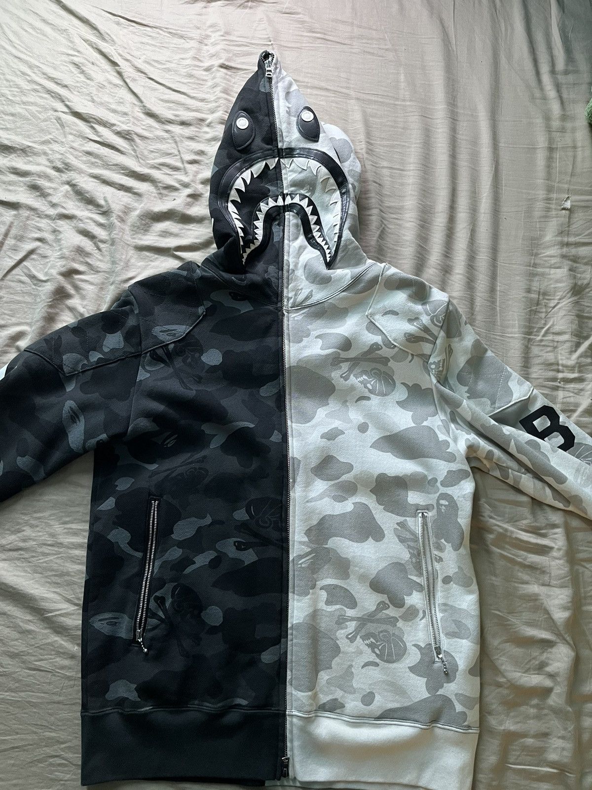 Bape split camo hoodie hotsell