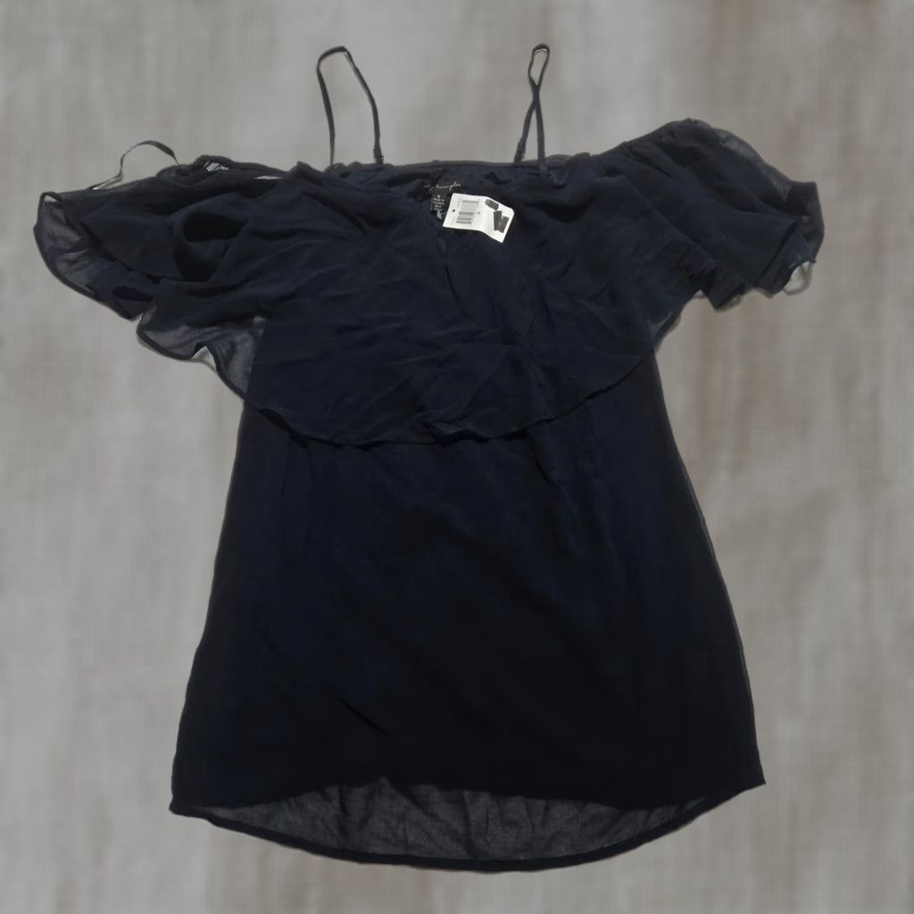 Vintage Nike Shirt Women S Spaghetti Strap Short Sleeve Blouse City Triangles Navy Blue All Seasons Solid Pattern Summer Spring Regular Fit tại US Size S / US 4 / IT 40 - 1 Thumbnail