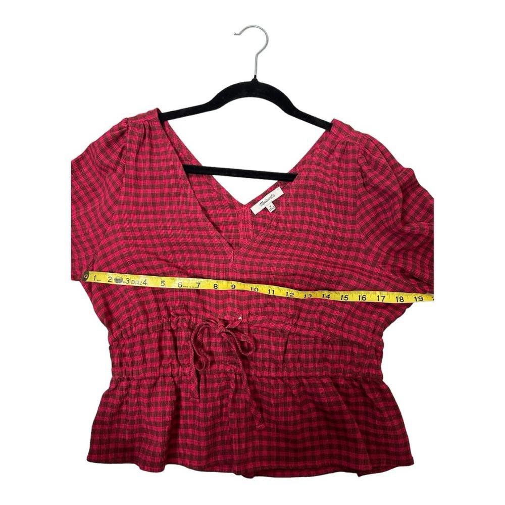 Madewell Madewell l Plaid Crinkled V-Neck Peplum Top Medium Size M / US 6-8 / IT 42-44 - 7 Thumbnail