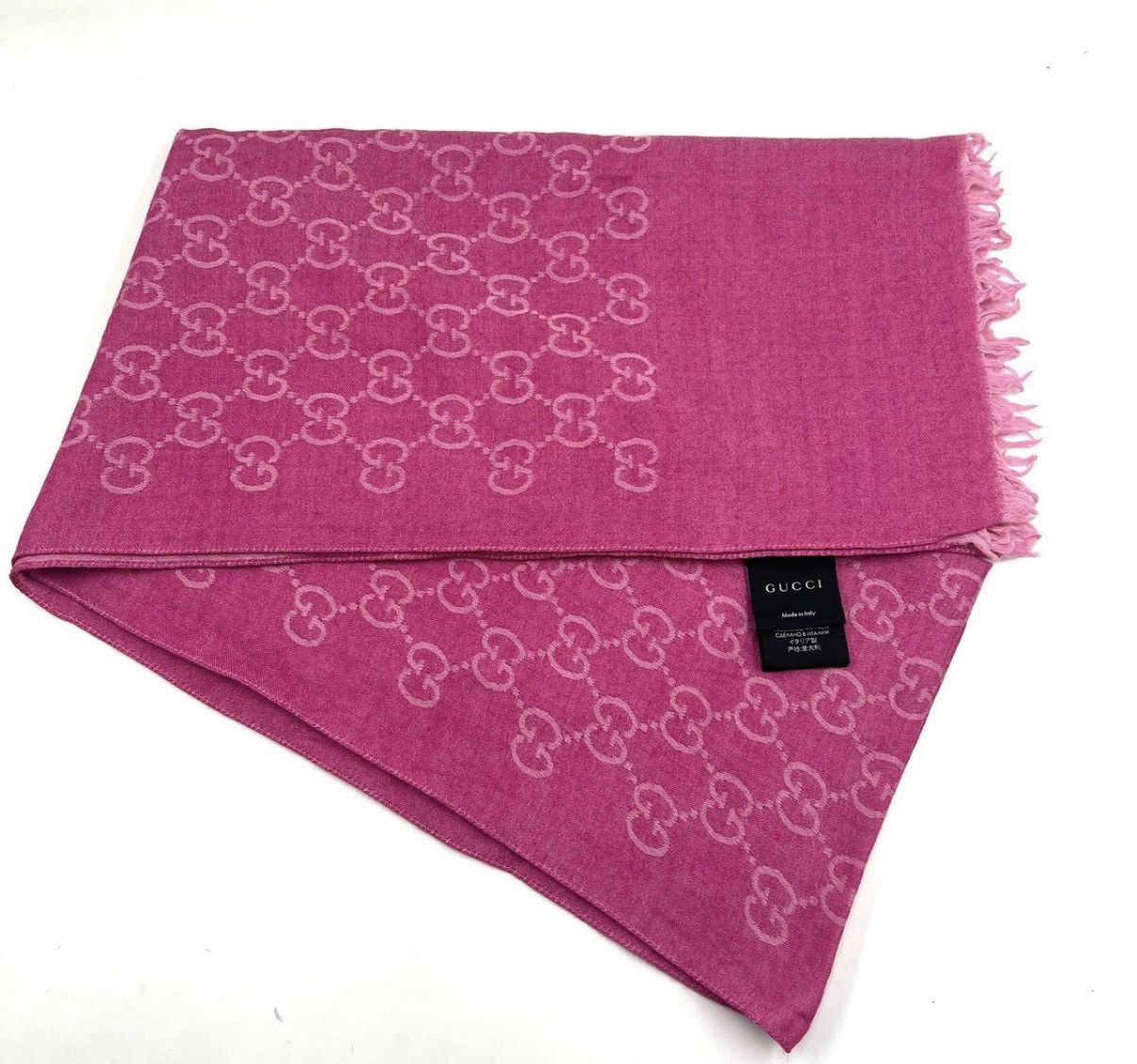 Gucci Gucci/Rose Pink Double G All-Over Print Reversible Scarf K12 Size ONE SIZE - 1 Thumbnail