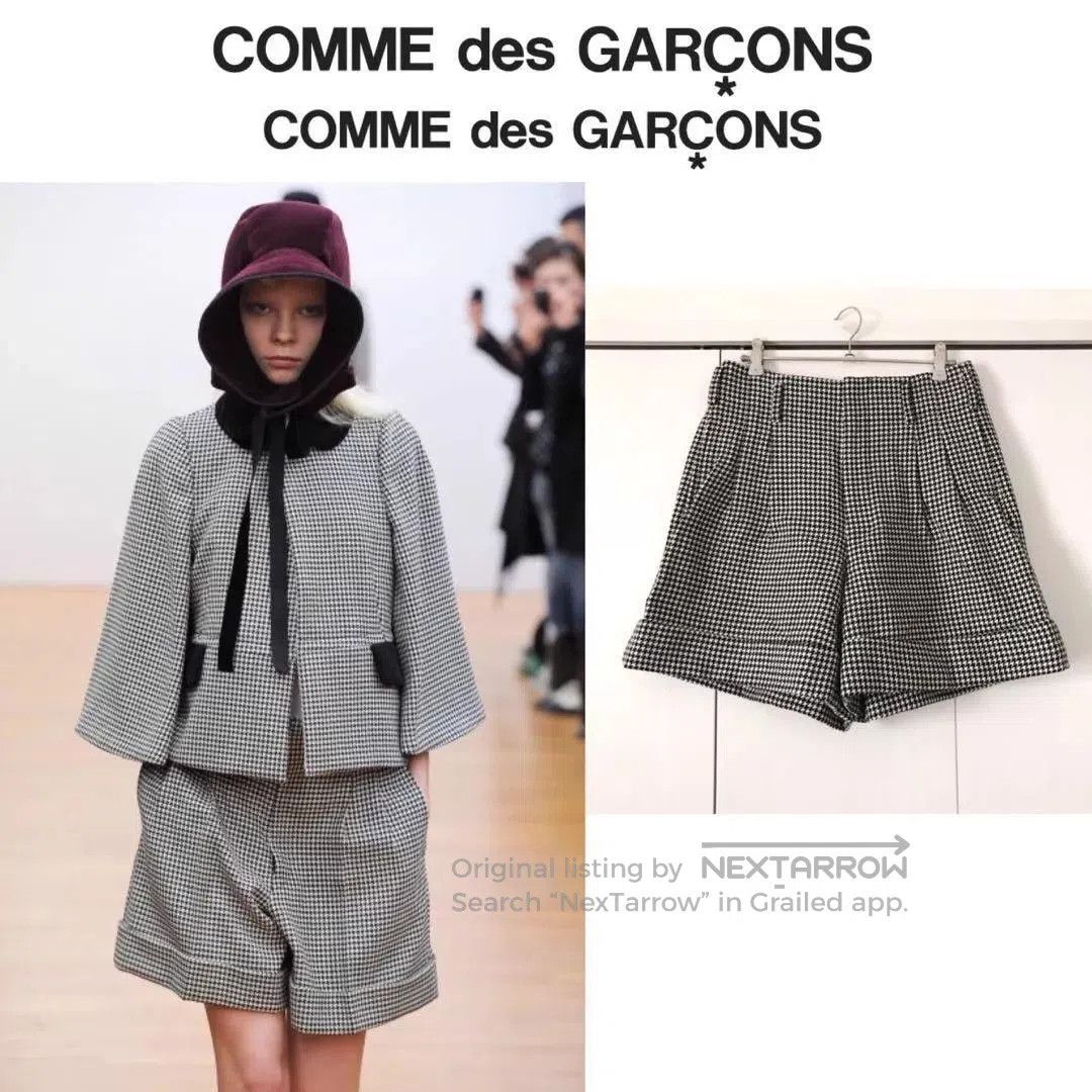 Cdg 12aw Houndstooth Double-Layer Shorts Xs/, Women's (Size 26)