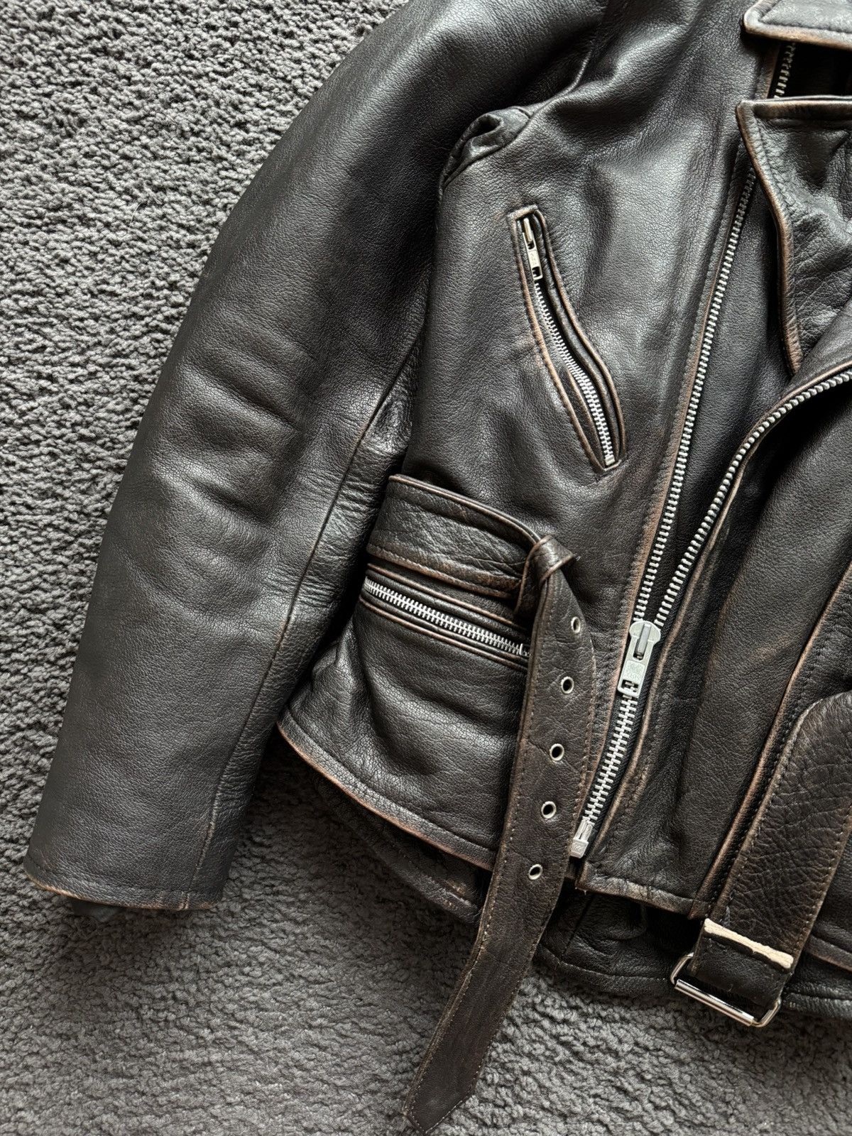 Vintage Vintage washed leather jacket 🔥 Size M / US 6-8 / IT 42-44 - 3 Thumbnail