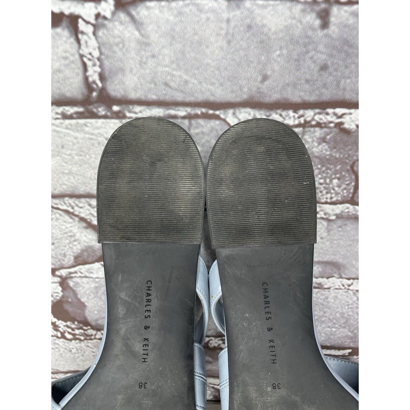 Other Charles Keith Blue Leather Pointed Toe Flats Mules Shoes Wom Size US 7.5 / IT 37.5 - 16 Thumbnail