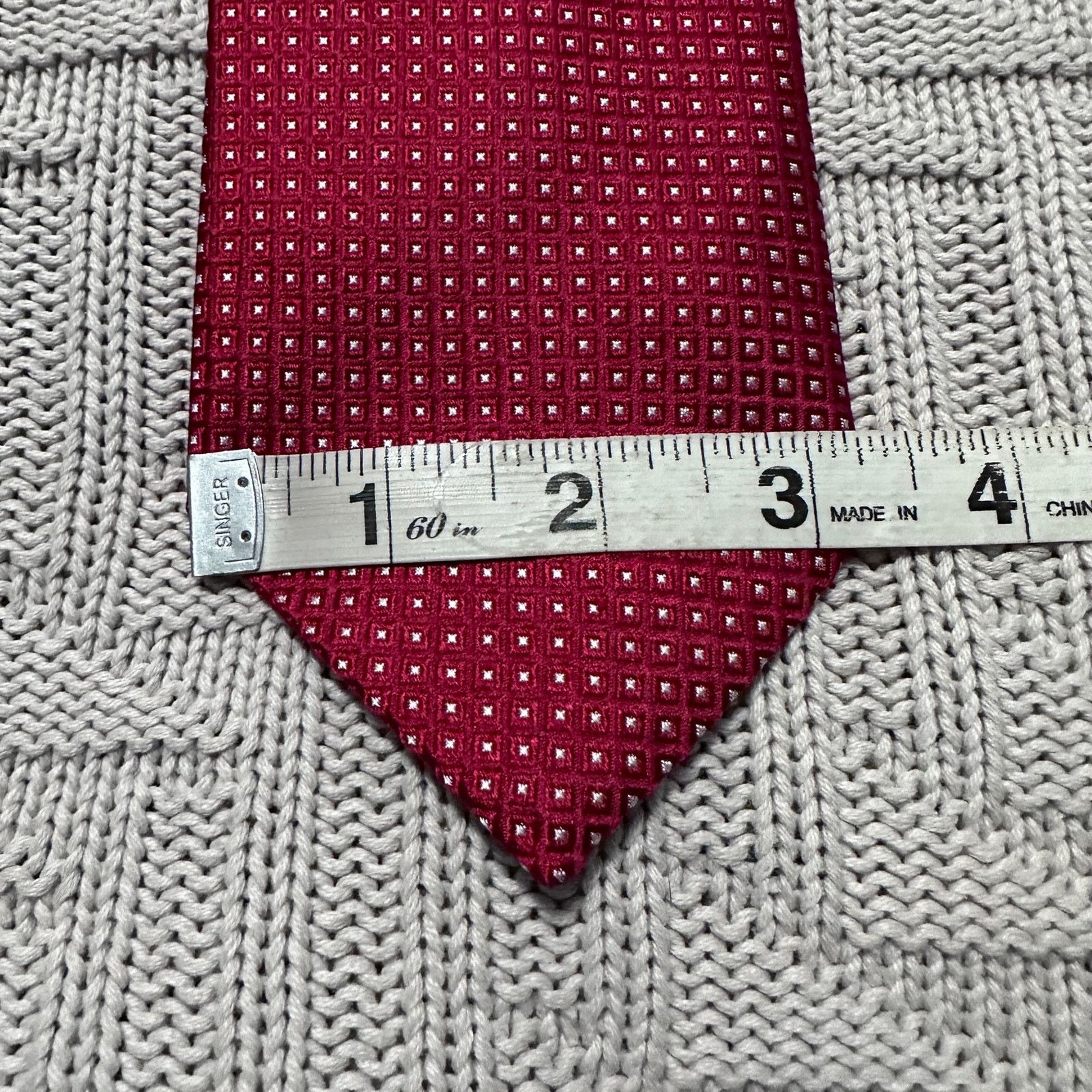 Tommy Hilfiger Vintage Tommy Hilfiger red micro plaid silk tie Size ONE SIZE - 5 Thumbnail