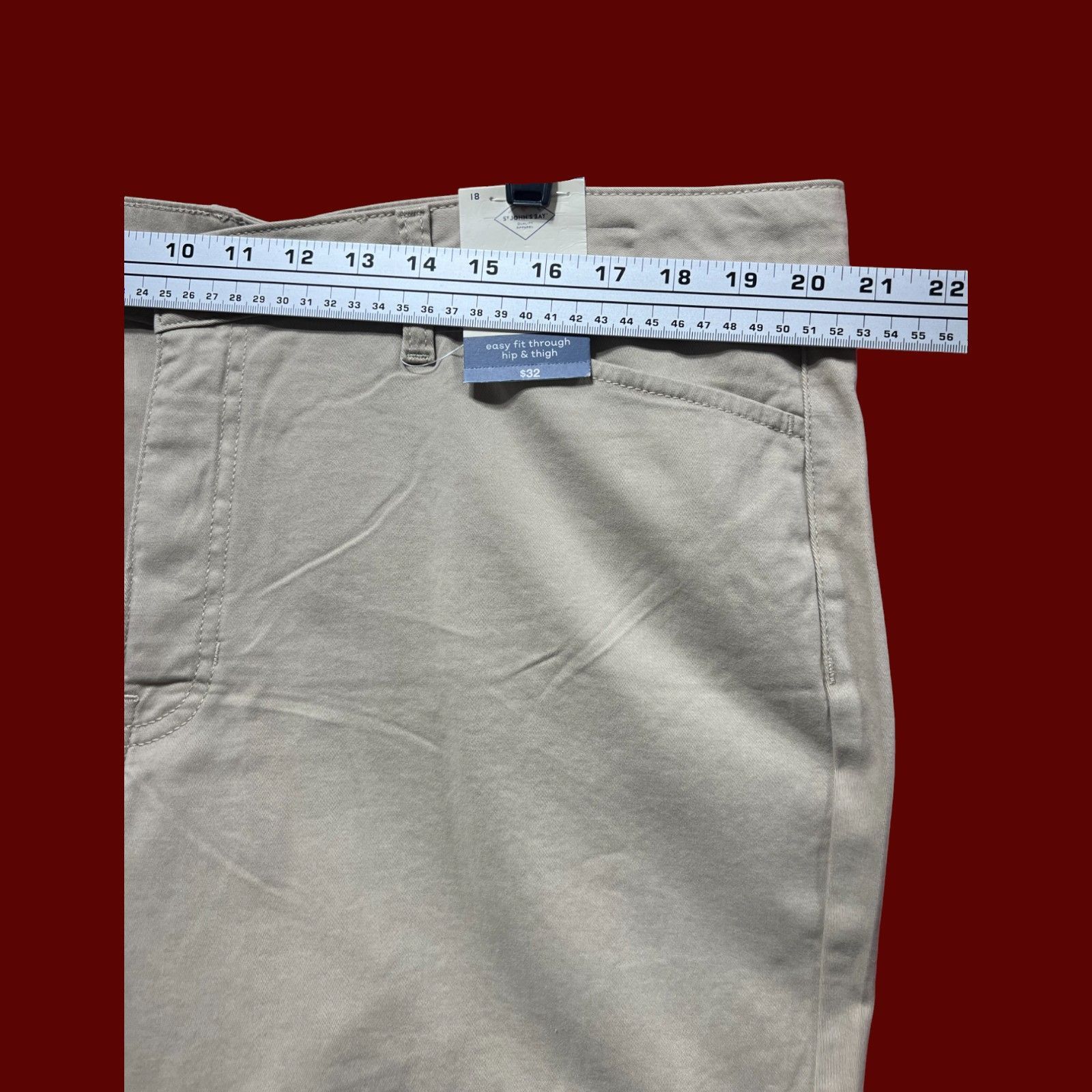 Other St. John's Bay - Women's Mid Rise 5" Inseam Chino Short - Be Size 40" / US 18 - 5 Thumbnail