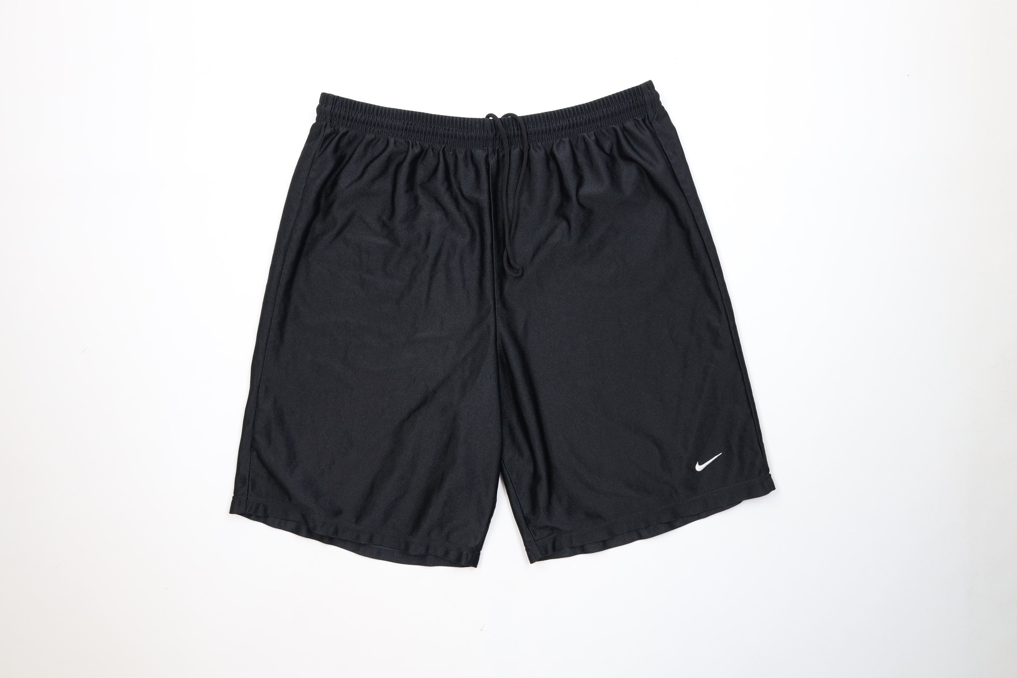 Nike Vintage 90s Y2K Nike Mini Swoosh Silky Shorts Black USA Size US 32 / EU 48 - 1 Thumbnail