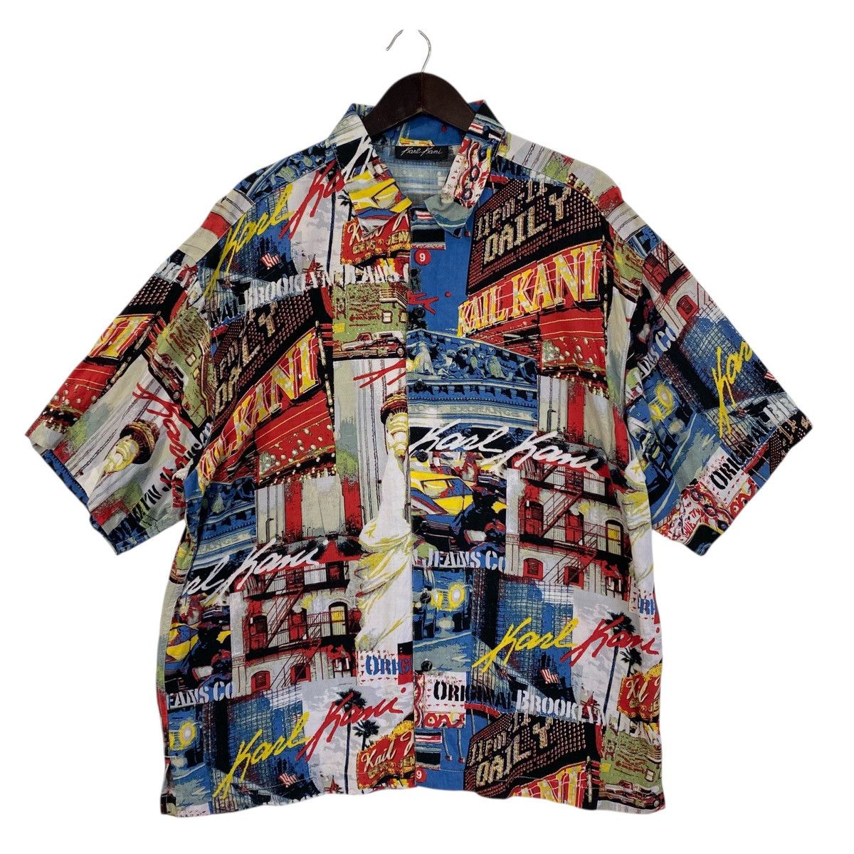 Karl Kani 💥VINTAGE KARL KANI Rayon button down fullprint rare shirt Size L / US 10 / IT 46 - 1 Thumbnail