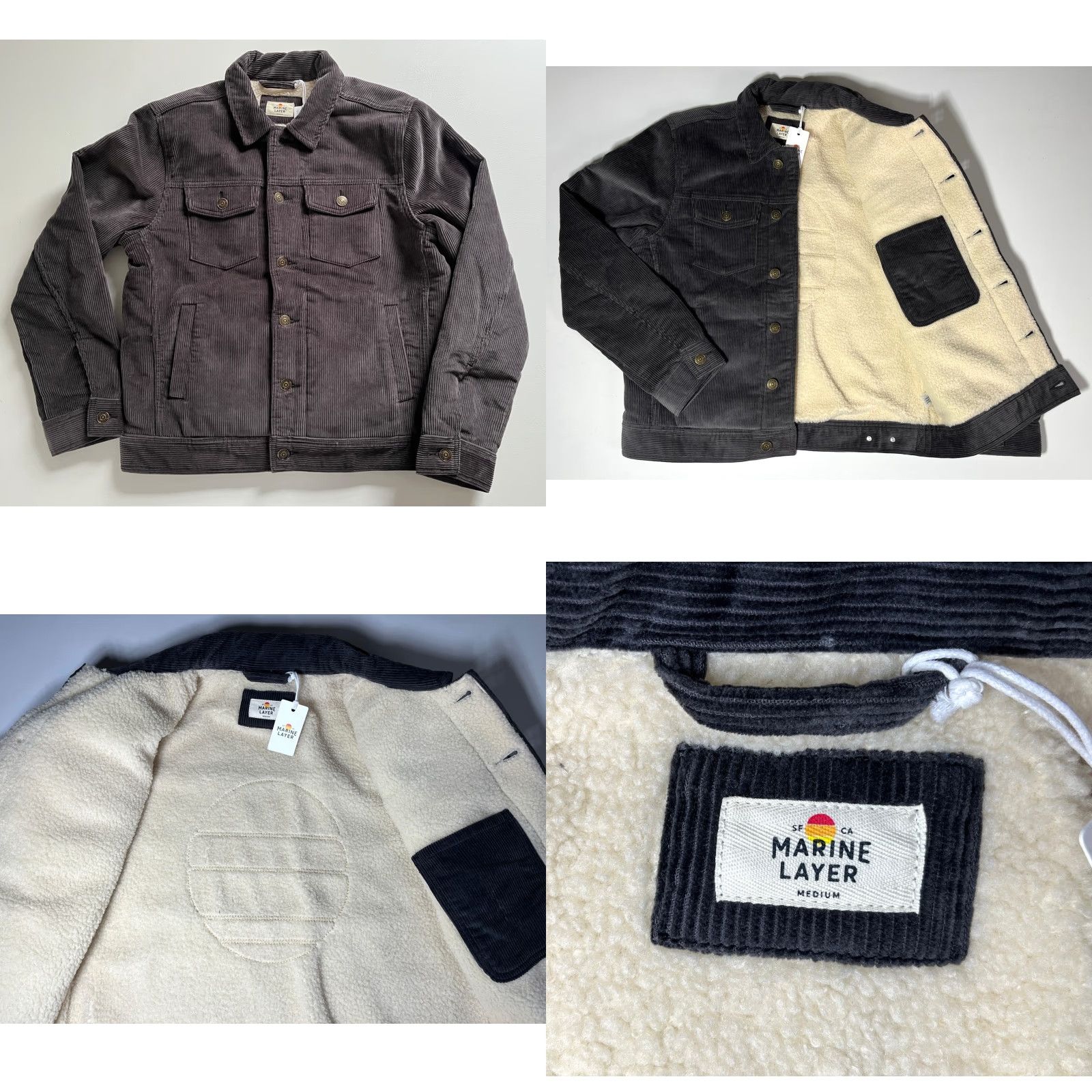 Marine Layer NWT Marine Layer Boise Corduroy Trucker Jacket Mens M Faded Black Corduroy Trucker Jacket Size US M / EU 48-50 / 2 - 8 Thumbnail