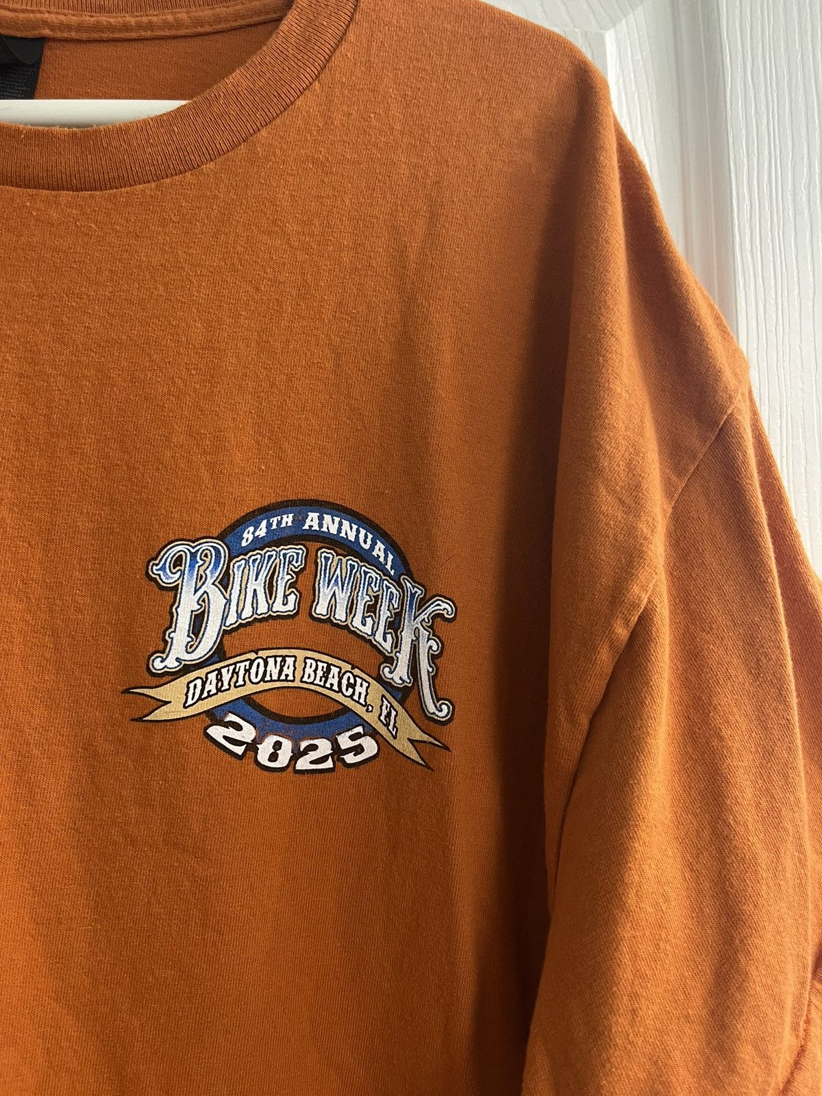 Harley Davidson Daytona Beach FL Bike Week 2025 Flame Graphic Orange Tshirt Size US XL / EU 56 / 4 - 3 Thumbnail