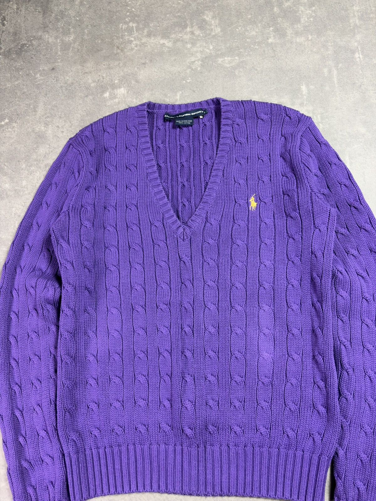 Polo Ralph Lauren Vintage Y2K V-Neck Ralph Lauren Sport Cable Knit Sweater L Size L / US 10 / IT 46 - 7 Thumbnail