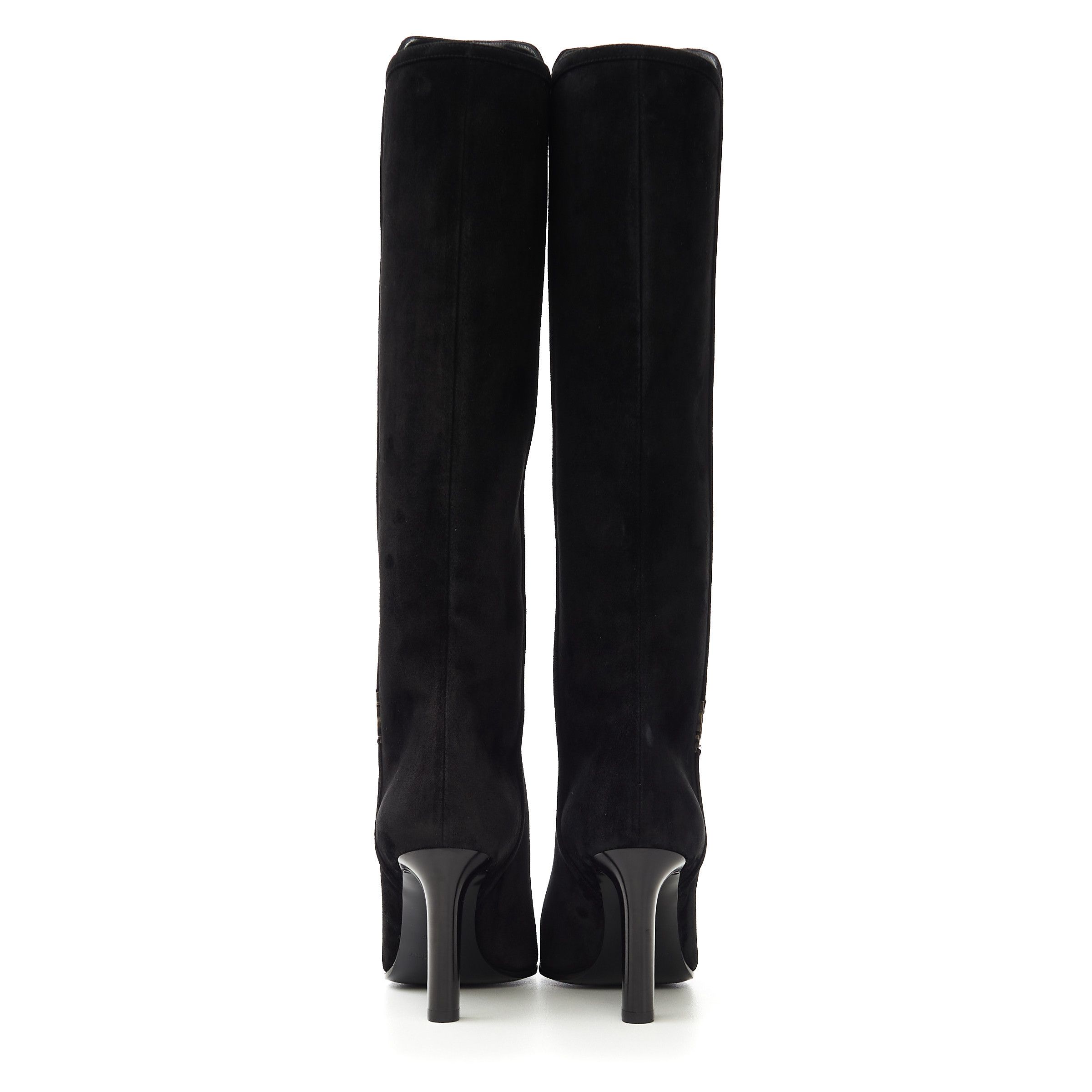 Saint Laurent Paris JANE Boots In Black Suede With YSL Detail Size US 6.5 / IT 36.5 - 6 Thumbnail