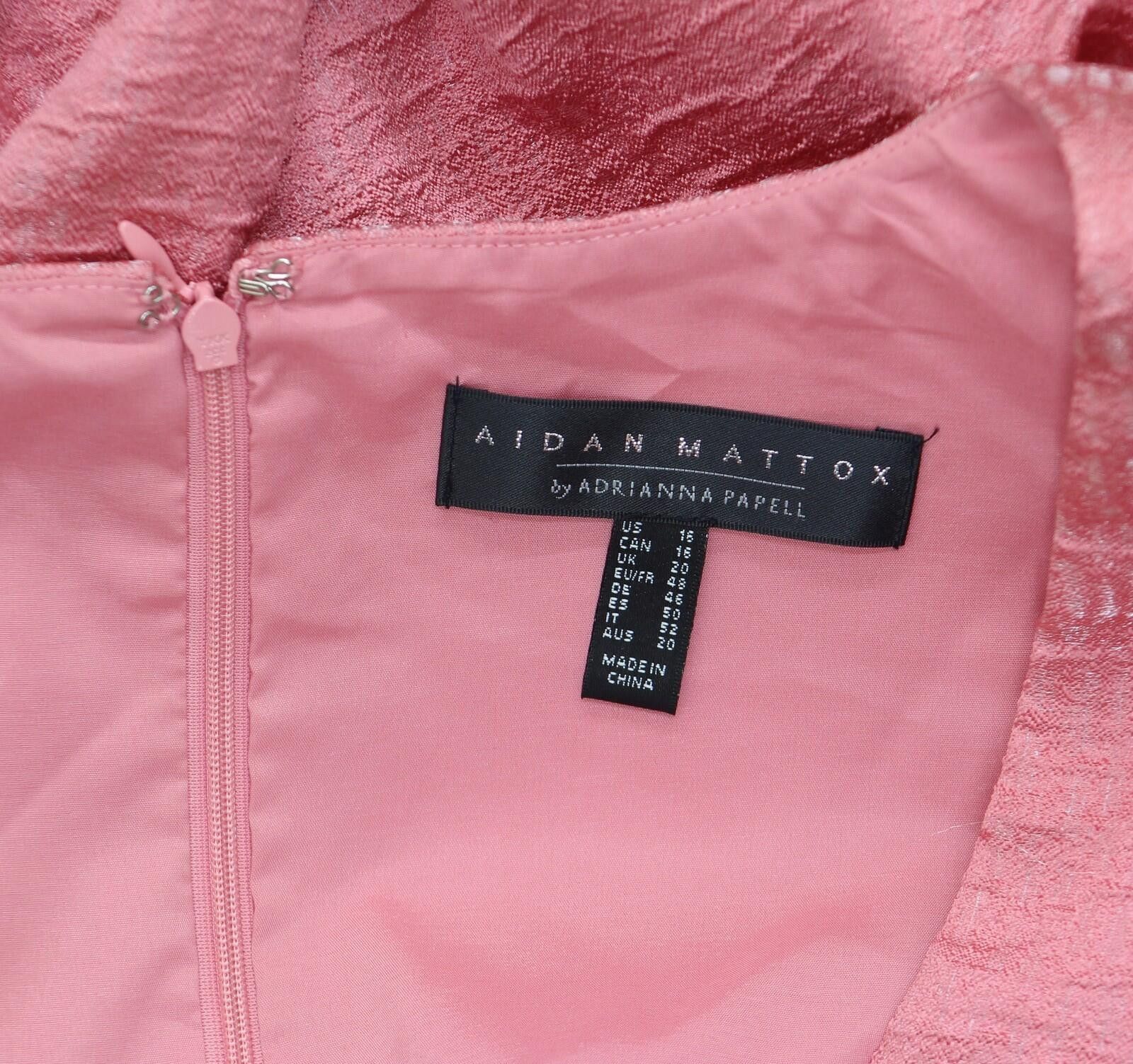Other Aidan Mattox By Adrianna Papell Dress Summer Rose Pink 16 Size XXL / US 16-18 / IT 52-54 - 5 Thumbnail