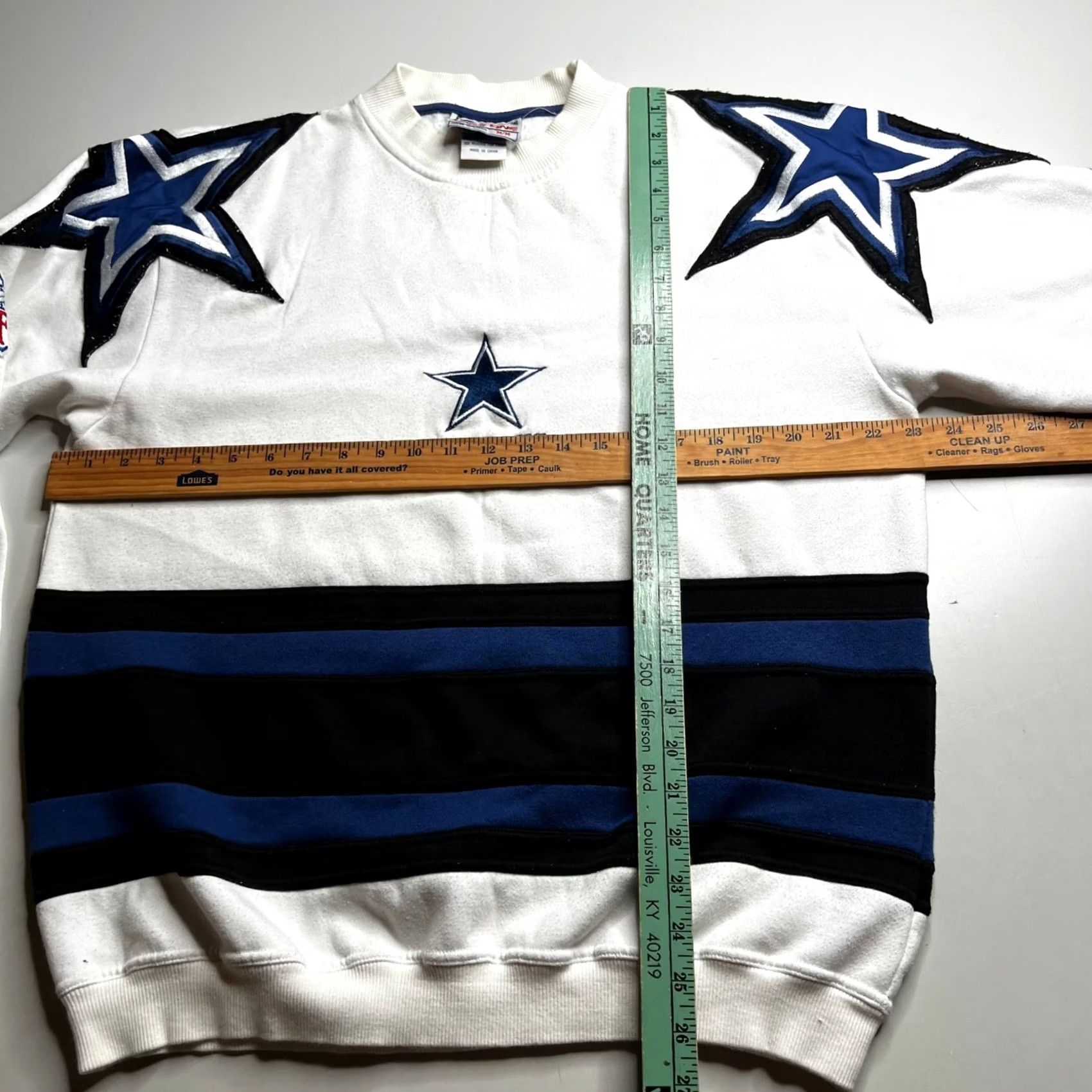 NFL VINTAGE Dallas Cowboys Apex One NFL Crewneck Sweatshirt White Blue Stars Mens M Size US M / EU 48-50 / 2 - 3 Thumbnail