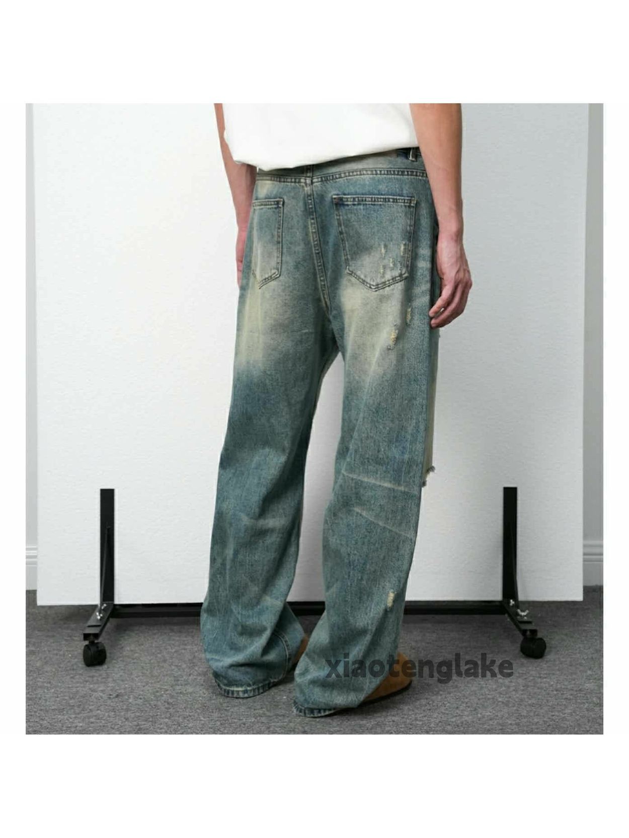 Vintage Washed faded loose baggy skate hiphop cargo jeans Size US 32 / EU 48 - 5 Thumbnail