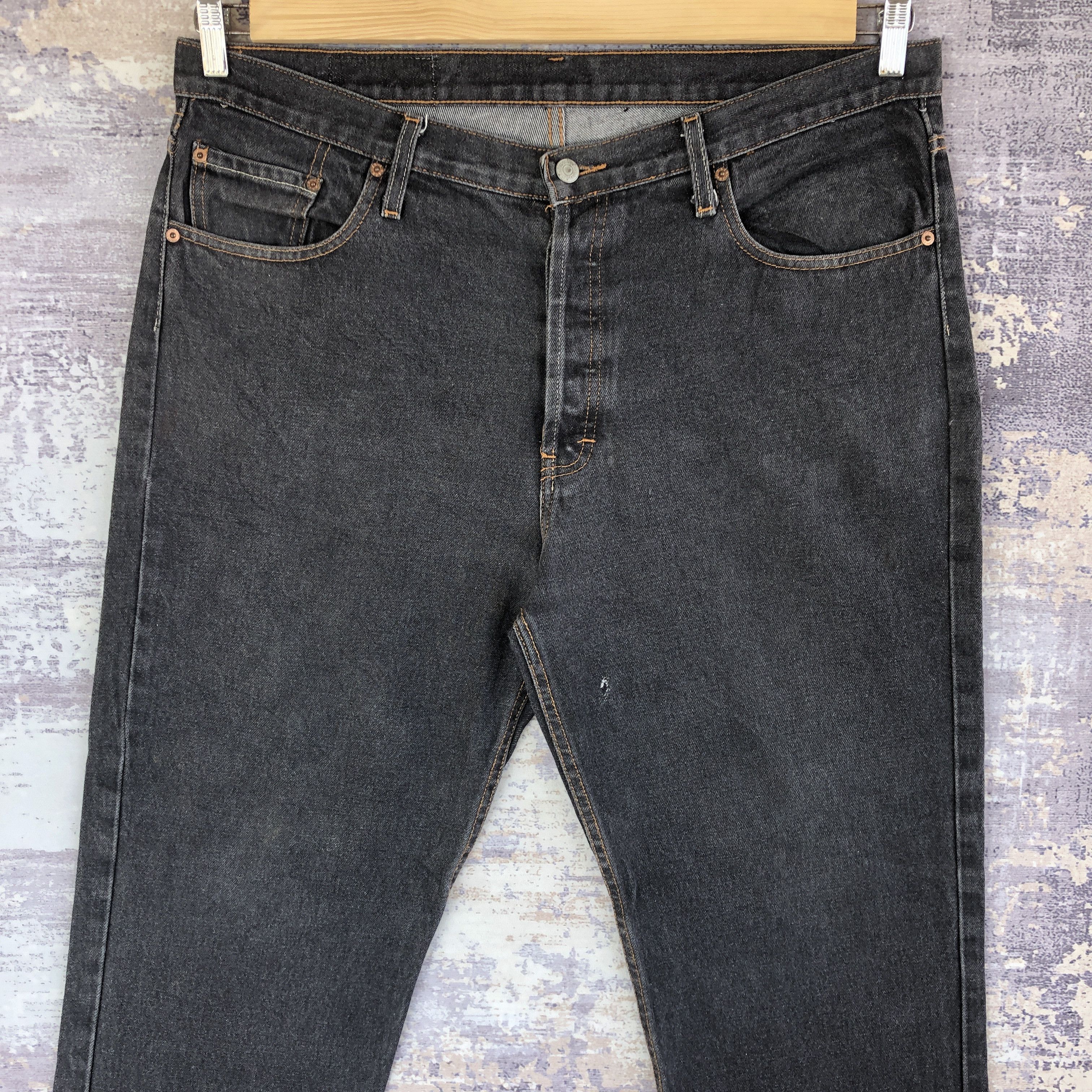 Levi's Vintage Levis 501 Ripped Jeans Levi's Faded Black Denim Size US 38 / EU 54 - 3 Thumbnail