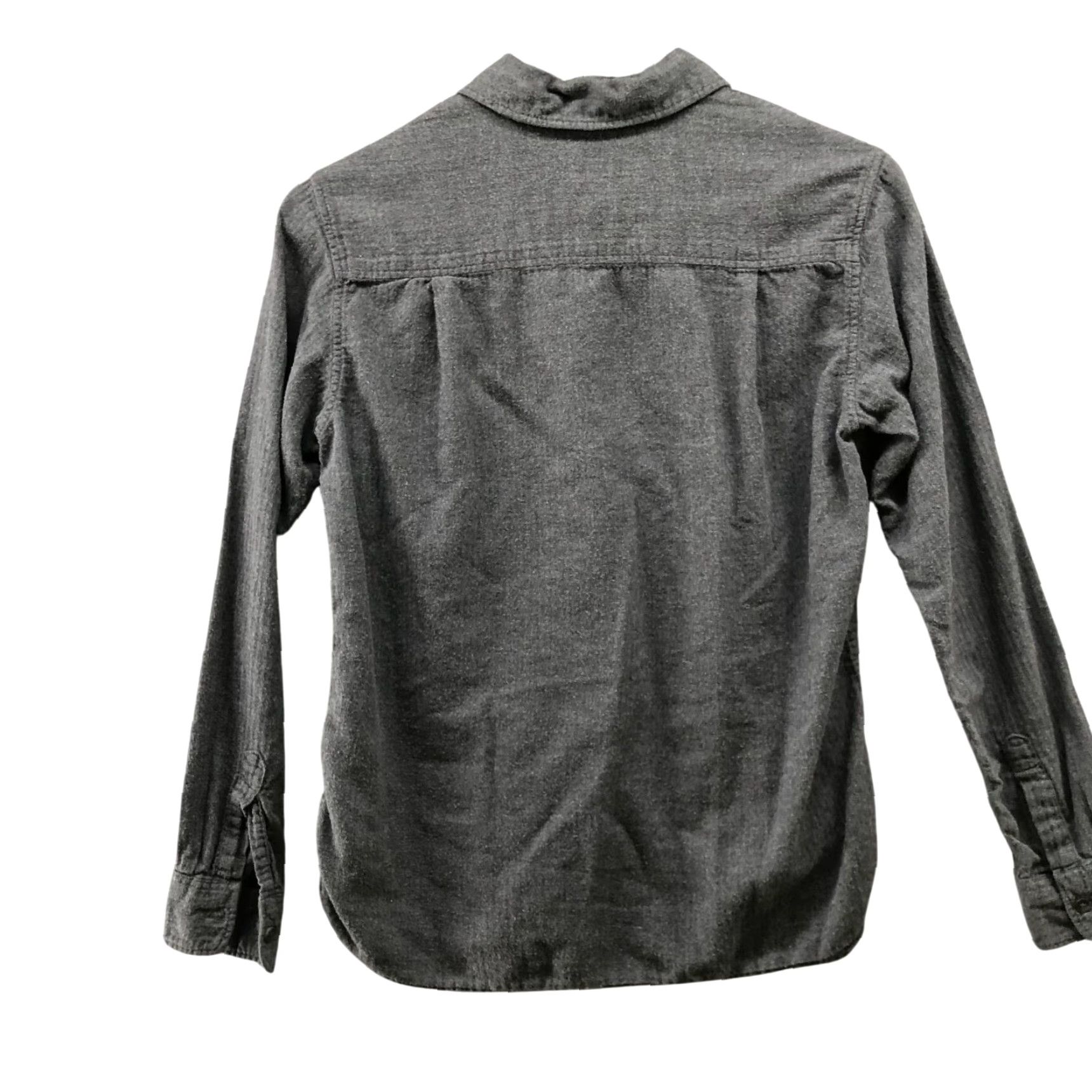 Uniqlo Uniqlo Shirt Women's XXS Gray Lightweight Flannel Button-Down Long Sleeve Cotton Casual Regular Fit Tight Measurements Included Size XXS / US 00 / IT 34 - 2 Thumbnail