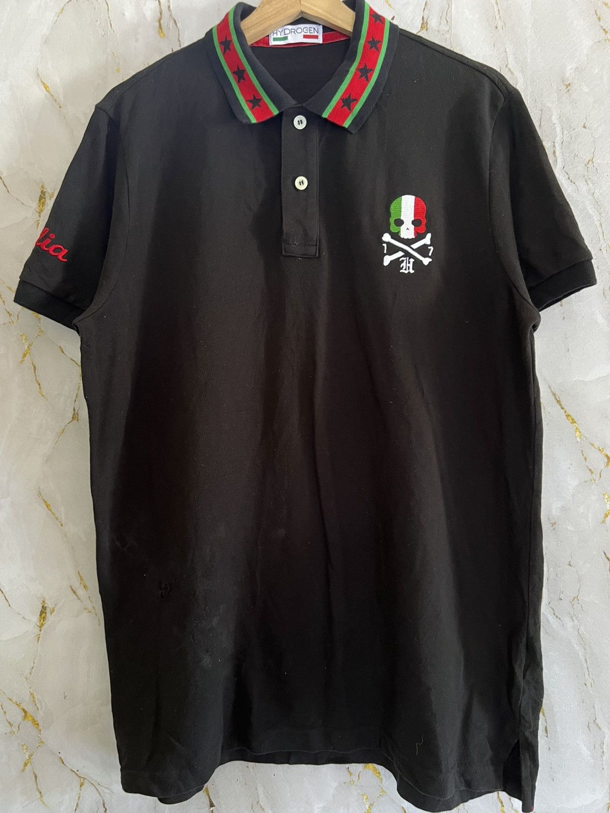 HYDROGEN Hydrogen Collar T-Shirt – Designer Streetwear Size US XL / EU 56 / 4 - 1 Thumbnail