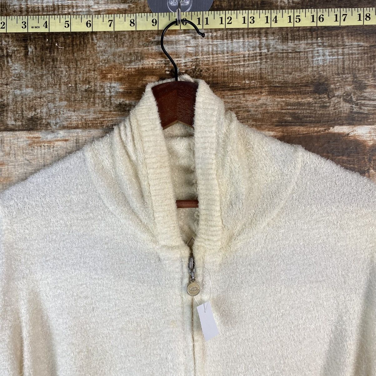 Japanese Brand DL Pique White fur shaggy Knitwear #C1041 Size M / US 6-8 / IT 42-44 - 4 Thumbnail
