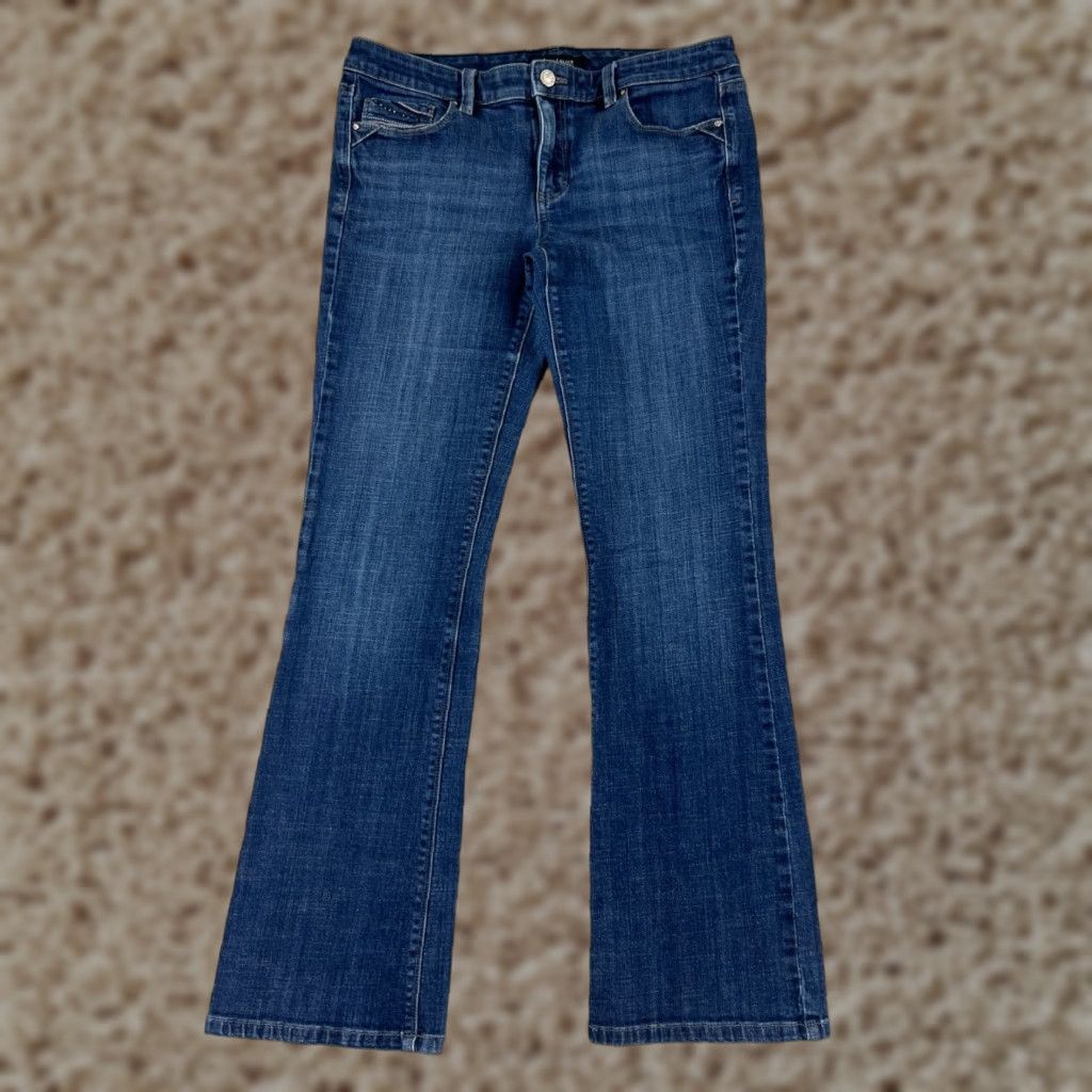 White House Black Market White House Black Market Jeans Women 10 Blue Bootcut Denim Low Rise Jeans Size 32" / US 10 / IT 46 - 1 Thumbnail