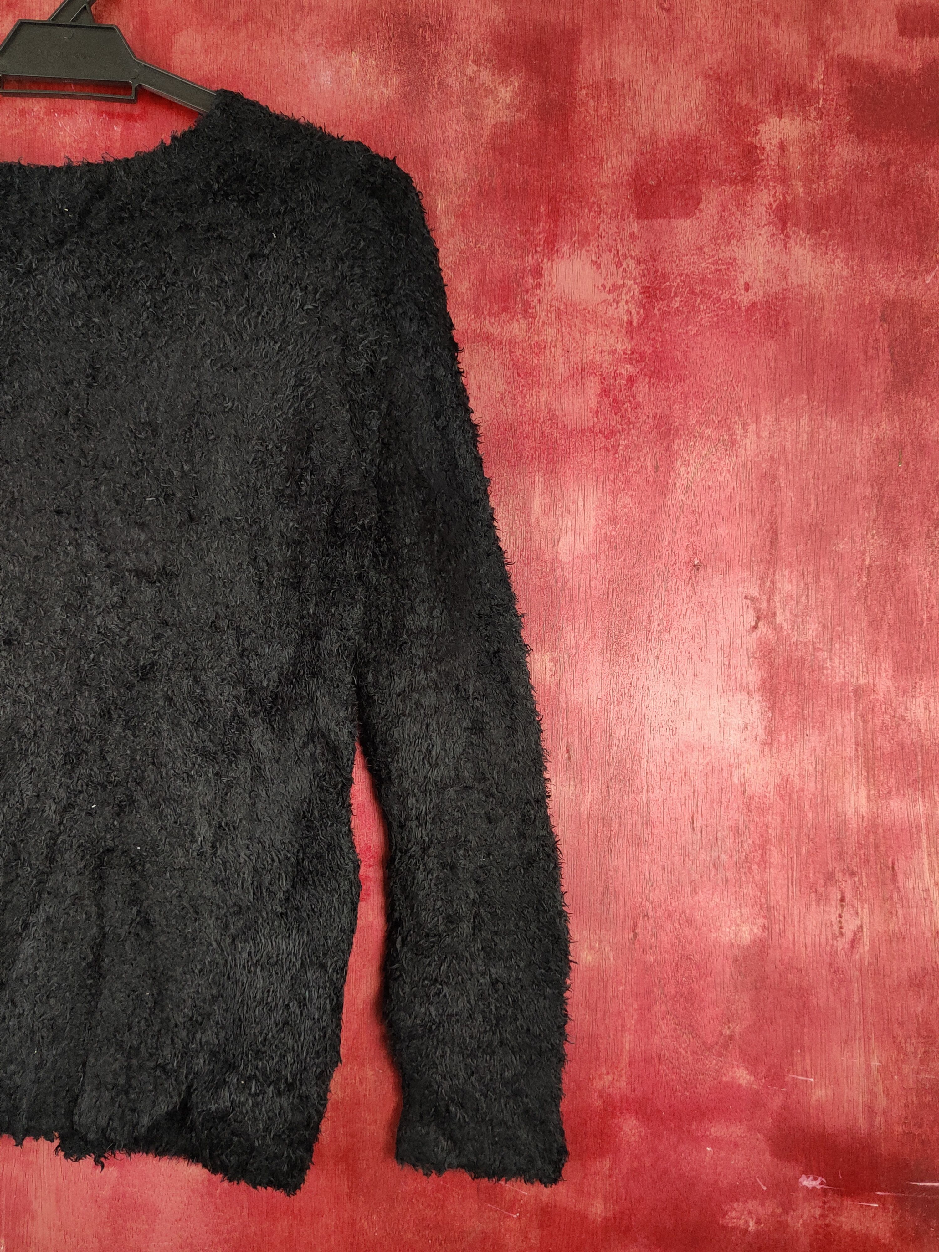 Japanese Brand Jinty Black Shag Shaggy Fur Mohair Knitwear #S1816 Size M / US 6-8 / IT 42-44 - 9 Thumbnail
