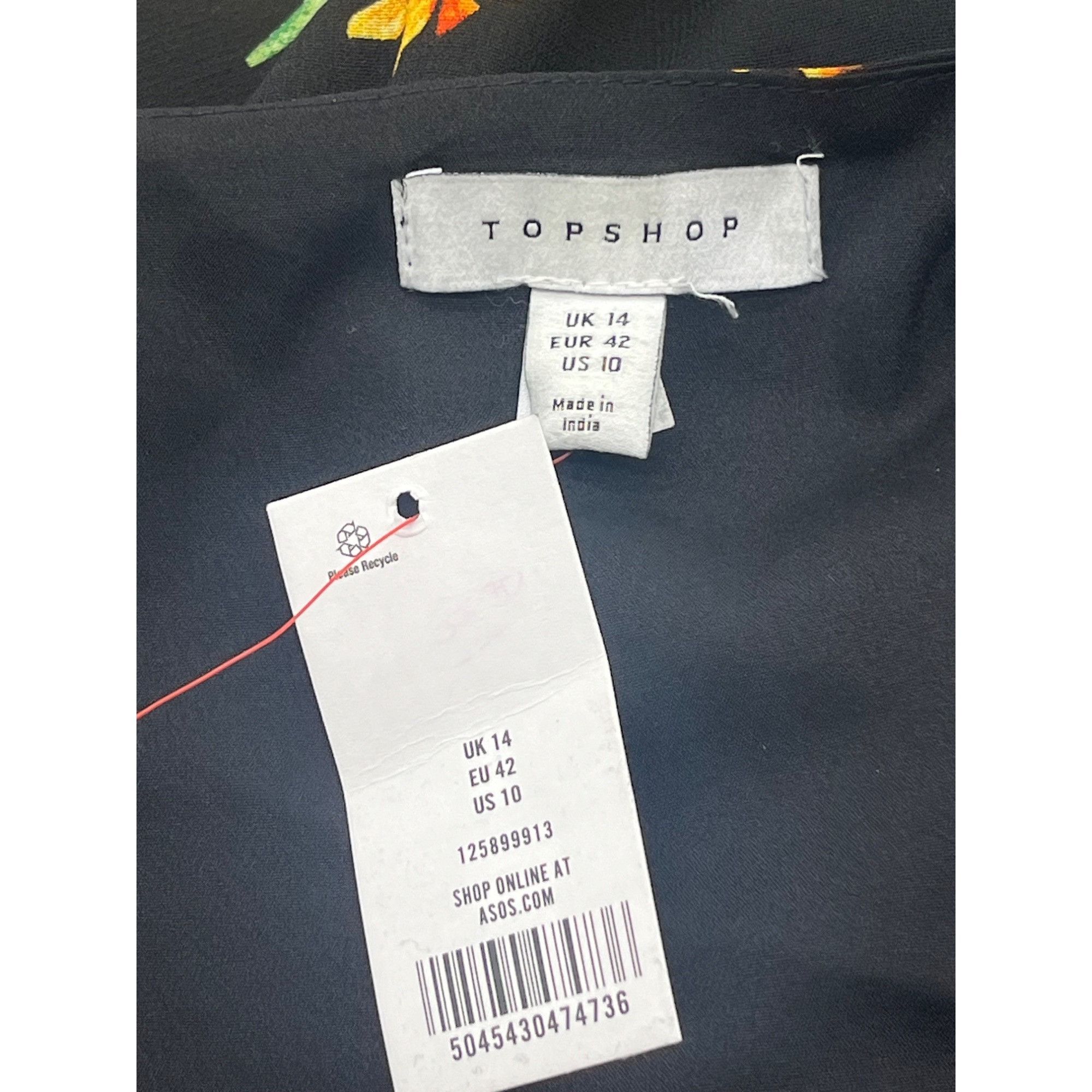 Topshop TOPSHOP FLORAL WRAP STRAPPY MINI DRESS IN MULTI, Black/Multi Size L / US 10 / IT 46 - 7 Thumbnail