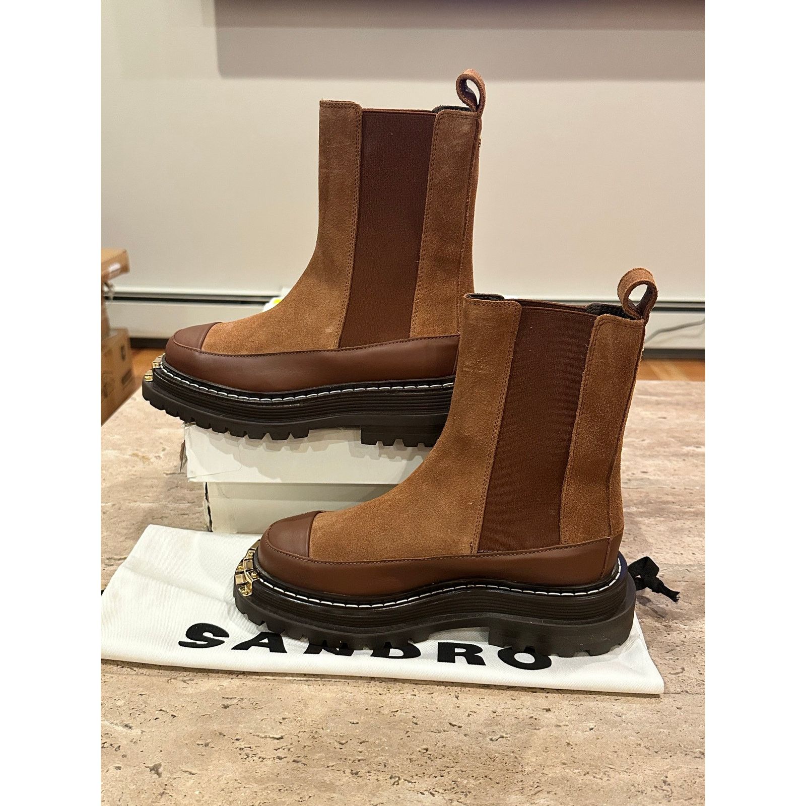 Sandro NEW Sandro Women's H22Liam Stretch Chelsea Boots 36/ 5.5 Size US 5.5 / IT 35.5 - 6 Thumbnail