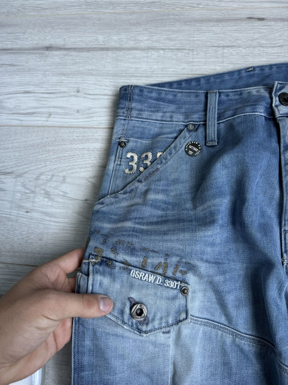 G-Star × Vintage Vintage jeans G Star Raw double knee denim pants Size US 32 / EU 48 - 4 Thumbnail