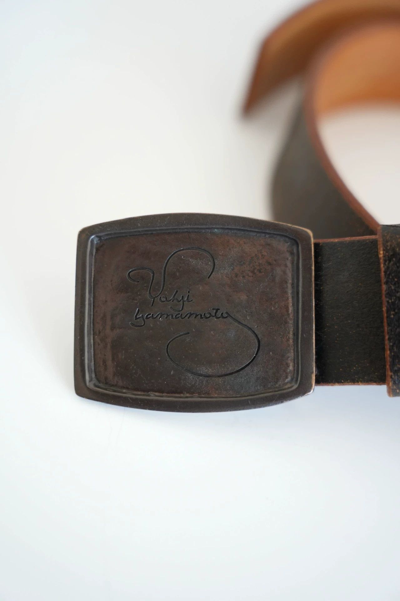 Yohji Yamamoto Yohji Yamamoto 07AW Signature Logo Leather Belt Size ONE SIZE - 2 Thumbnail