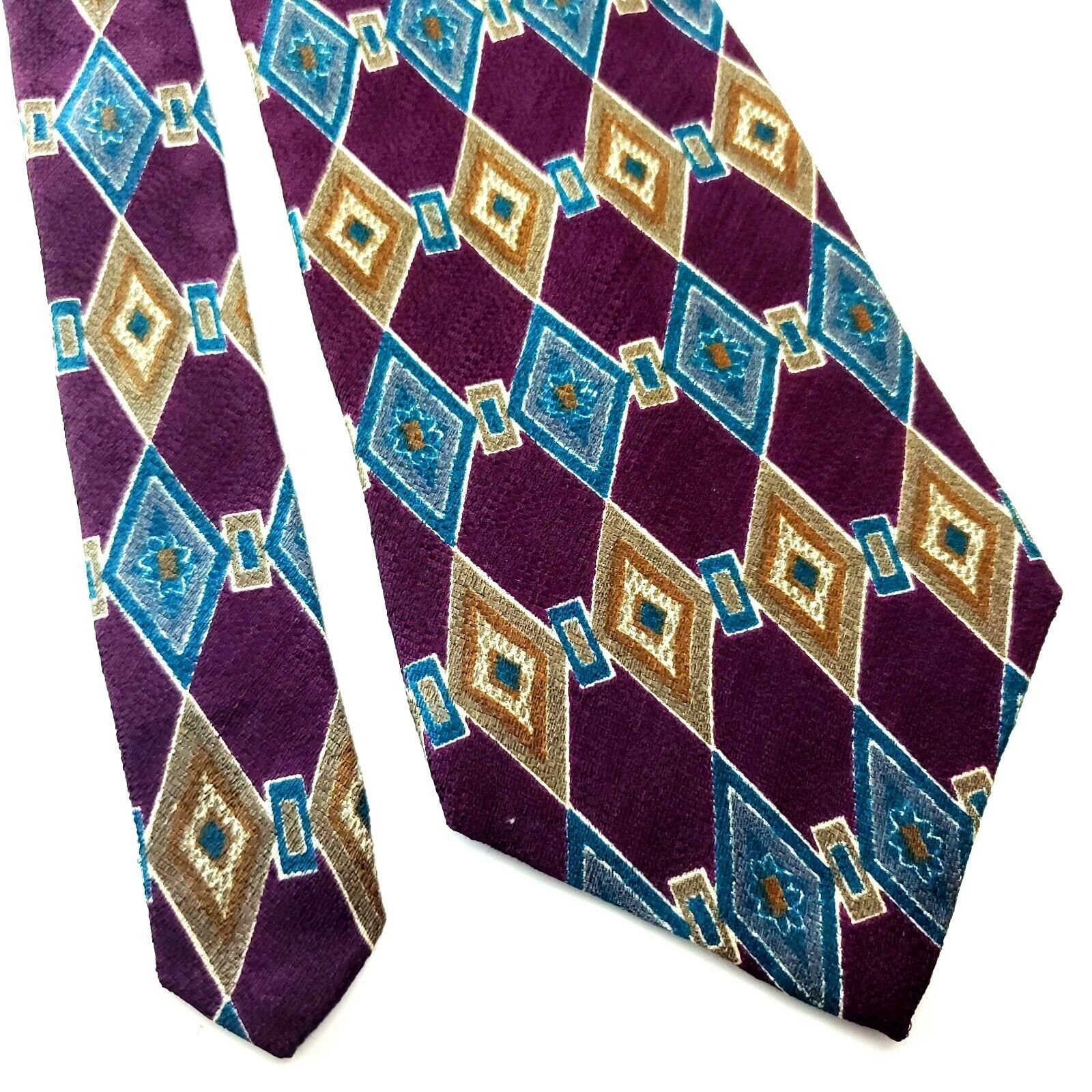 Alexander Julian Alexander Julian Colours Red Geometric Silk Tie Short Wide W Size ONE SIZE - 1 Thumbnail