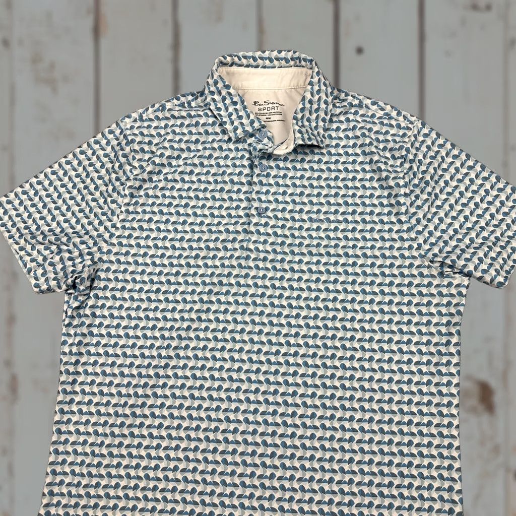 Ben Sherman Ben Sherman Polo Shirt Men M Blue Geometric Logo Embroidered Golf Sport Shirt Size US M / EU 48-50 / 2 - 1 Thumbnail