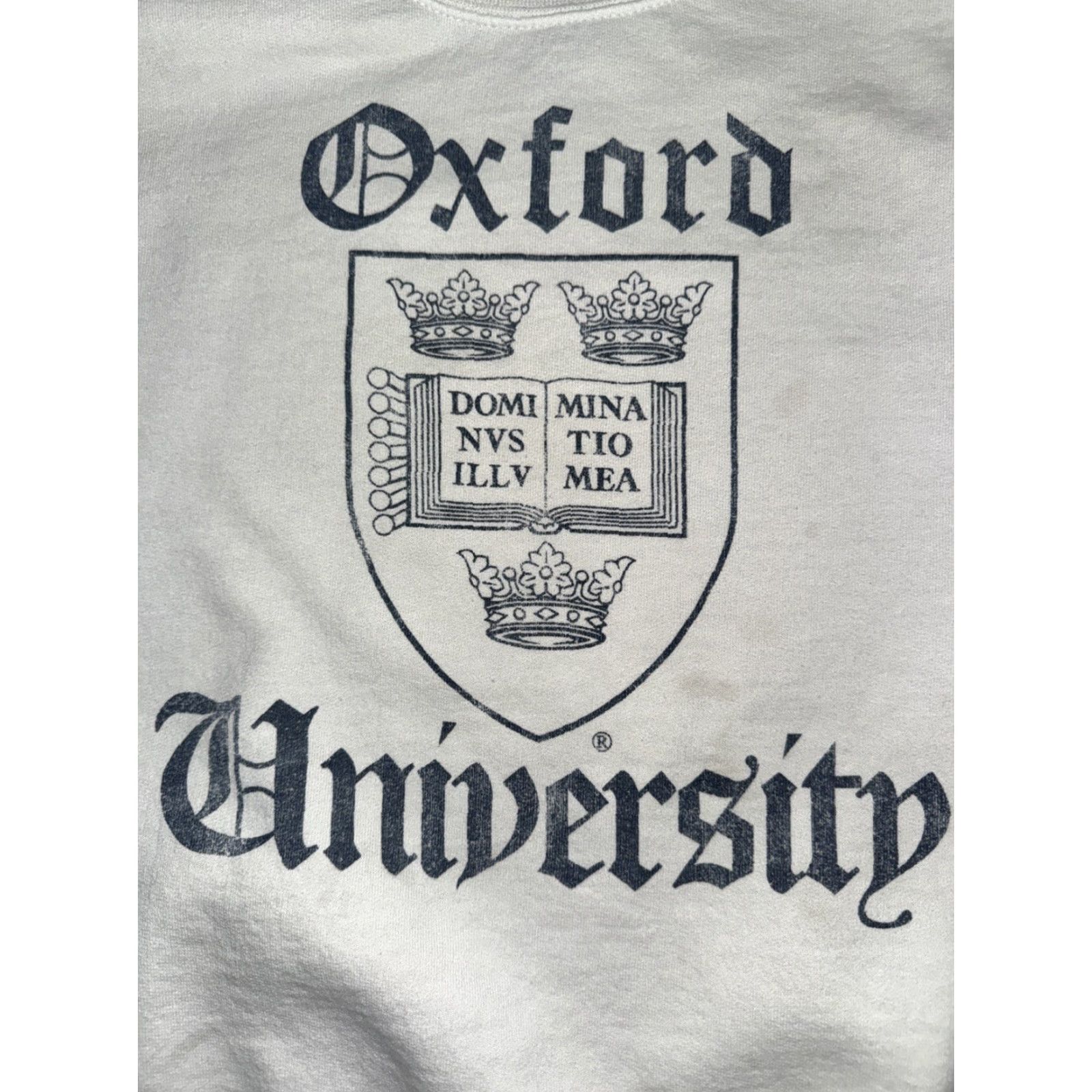 Vintage VINTAGE Oxford University Sweatshirt White Small Mens Crewneck Pullover Graphic Print Collegiate 19x23 Size US S / EU 44-46 / 1 - 2 Thumbnail