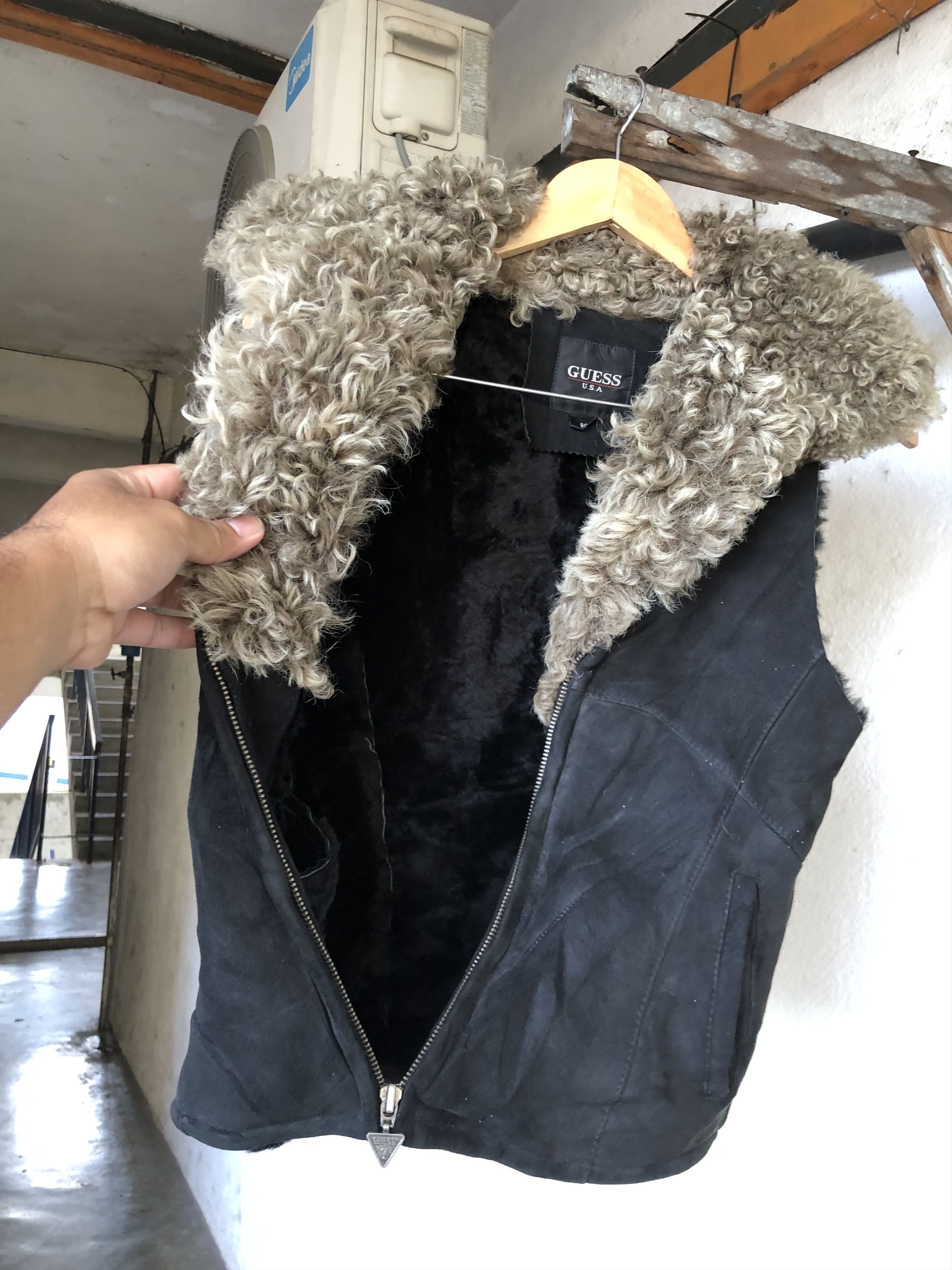 Guess Rare🔥 Guess Sheepskin Outer Vest Jacket Punk Size S / US 4 / IT 40 - 11 Thumbnail