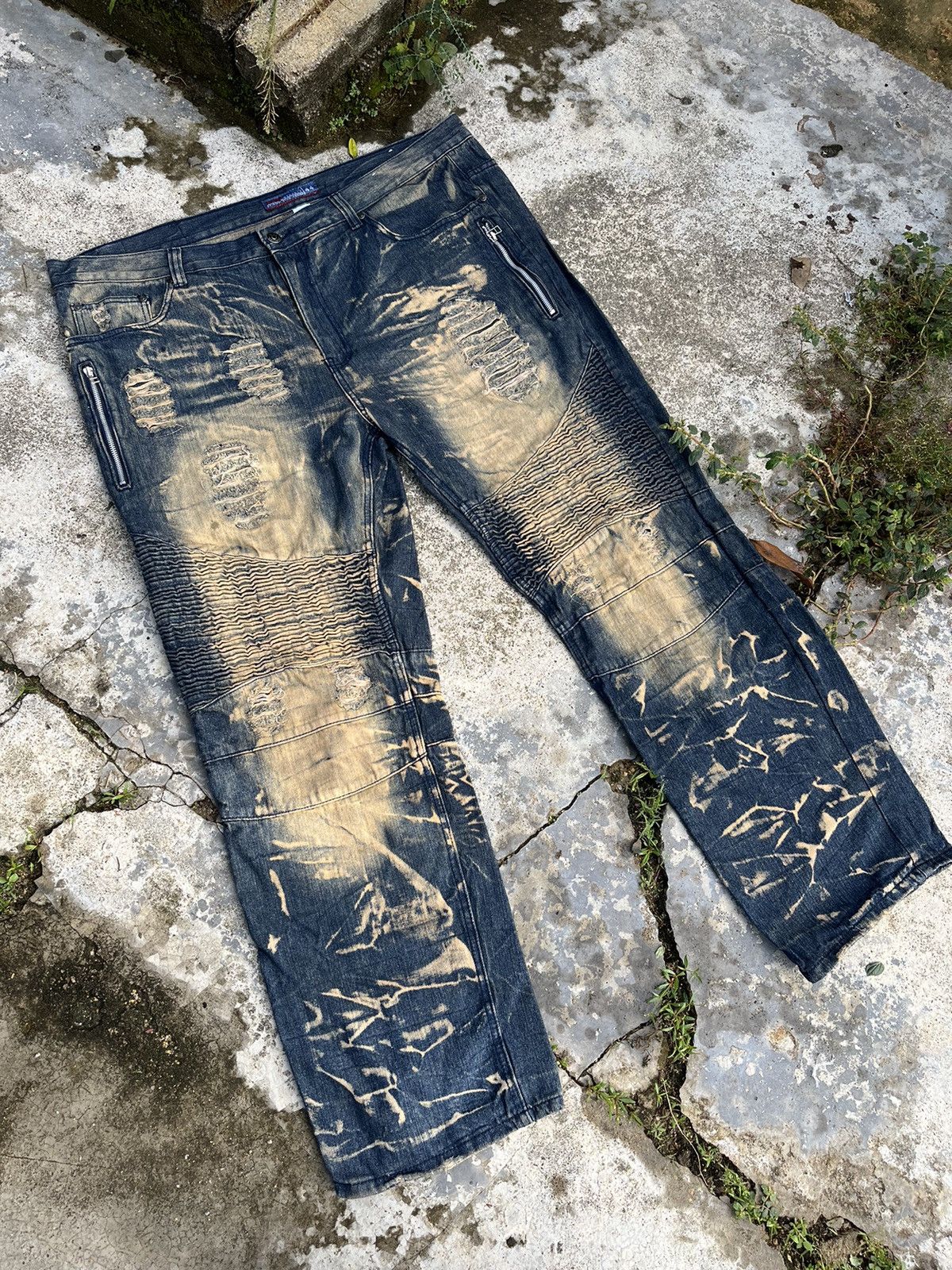 If Six Was Nine × Japanese Brand × Le Grande Bleu (L.G.B.) Baggy LGB Inspired Crazy Mudwash Denim Size US 38 / EU 54 - 10 Thumbnail