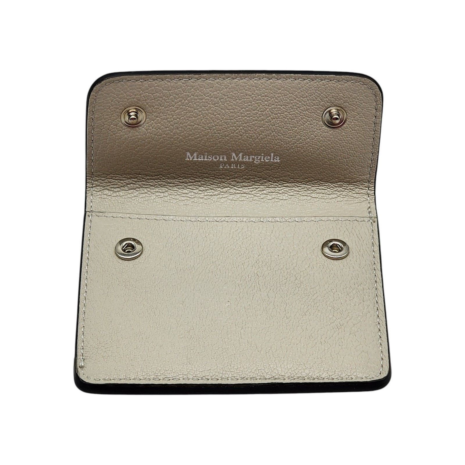 Maison Margiela Four Stitch Leather Card Holder Black Beige - NWB Size ONE SIZE - 4 Thumbnail