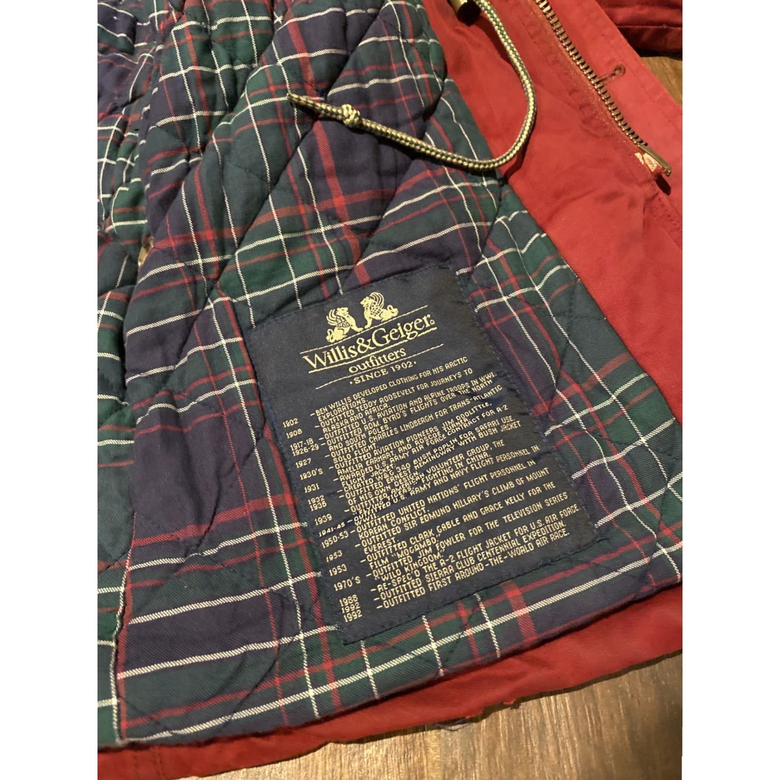 Vintage Willis & Geiger Men's Ranger Jacket Safari Leather Patches M Red 1990s Outdoor Outdoor Safari/Outdoors Size US M / EU 48-50 / 2 - 5 Thumbnail