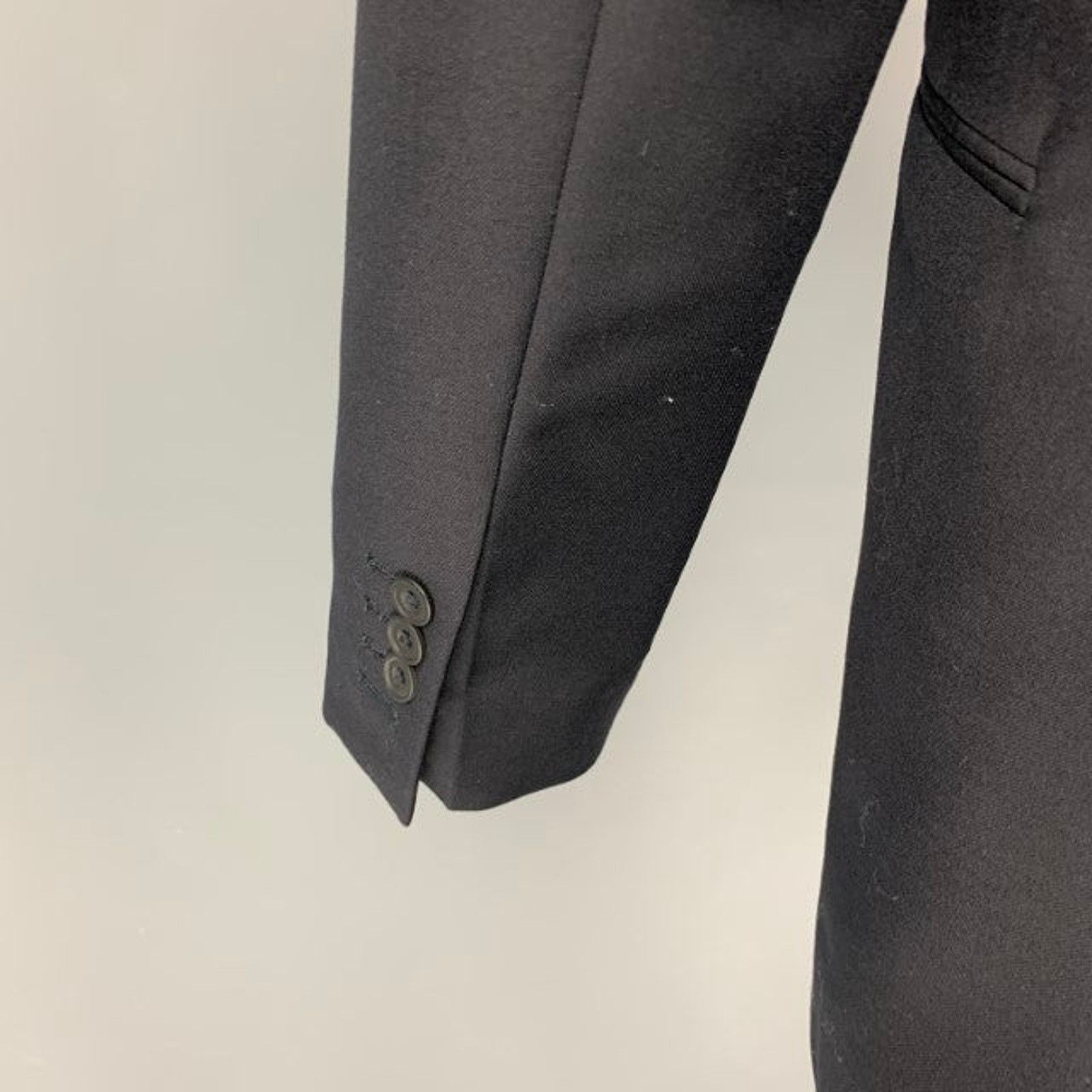 Aquascutum AQUASCUTUM Size 40 Black Wool Silk Shawl Collar Sport Coat Size 40R - 4 Thumbnail