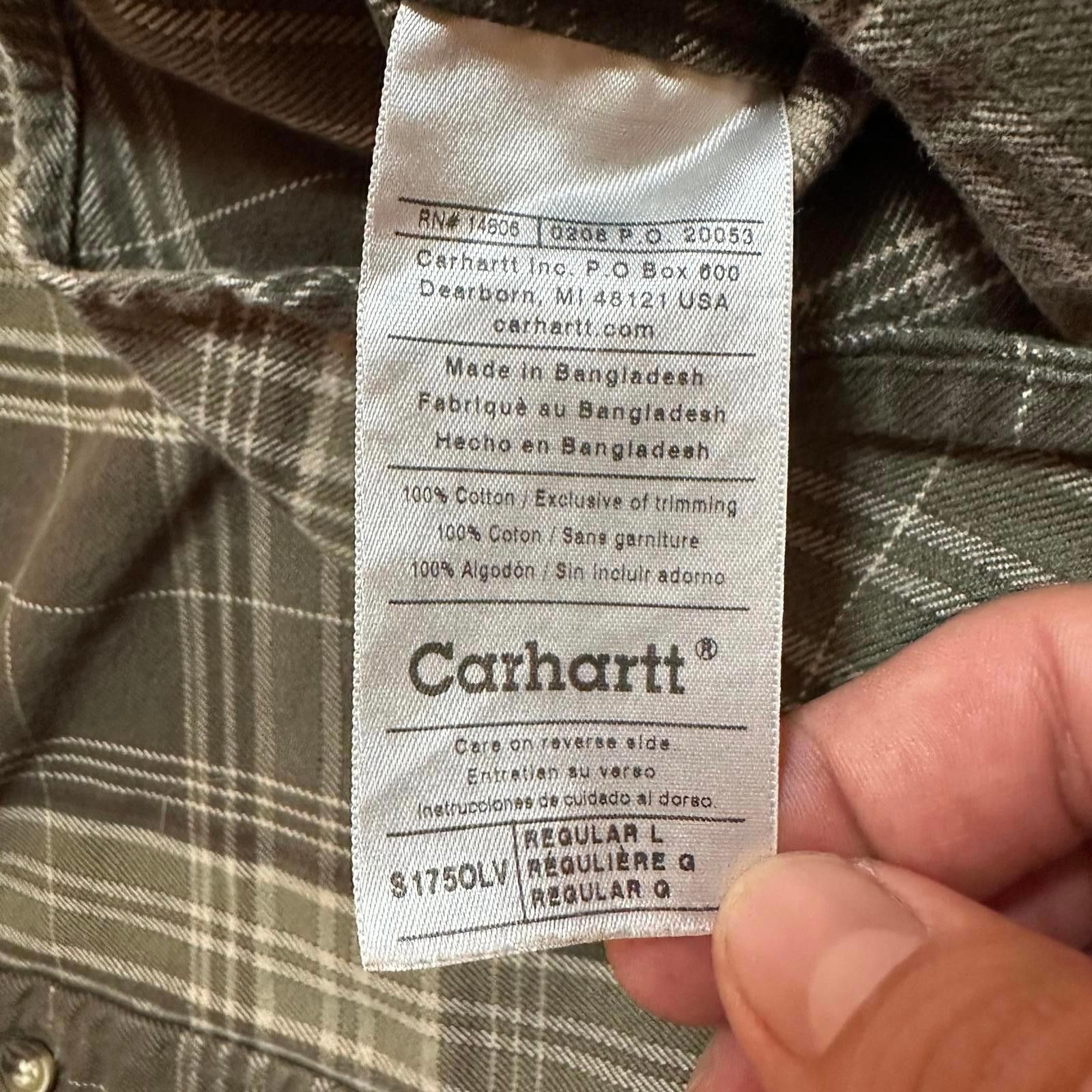 Carhartt Carhartt Men's Casual Shirt Large Green Plaid S1750LV Size US L / EU 52-54 / 3 - 5 Thumbnail