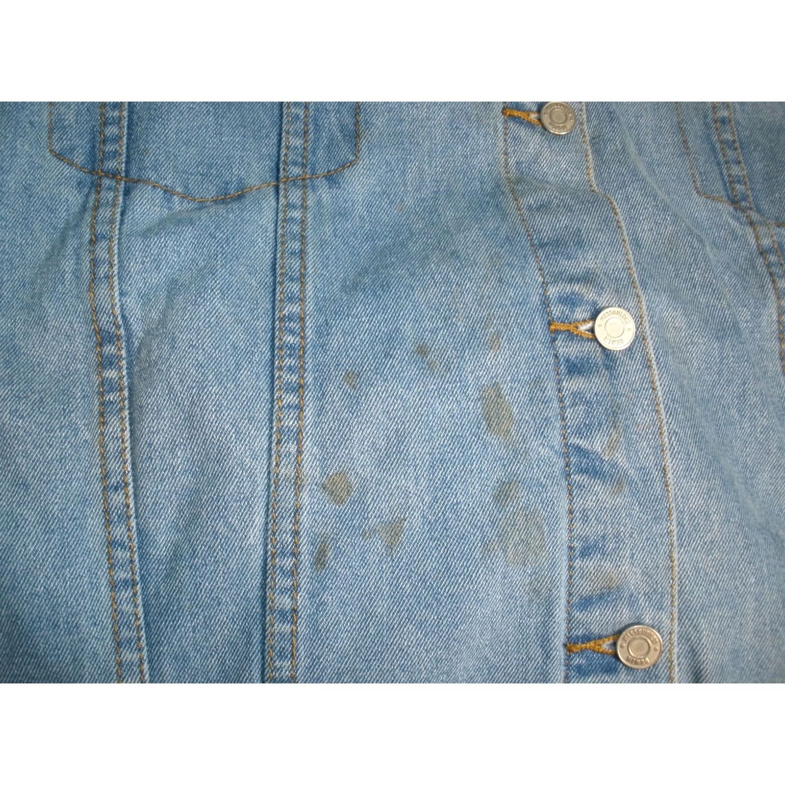 Missguided Miss Guided Denim Jacket Women's 12 Vintage Button Up VTG Denim Jacket Black Blue Size 34" / US 12 / IT 48 - 4 Thumbnail