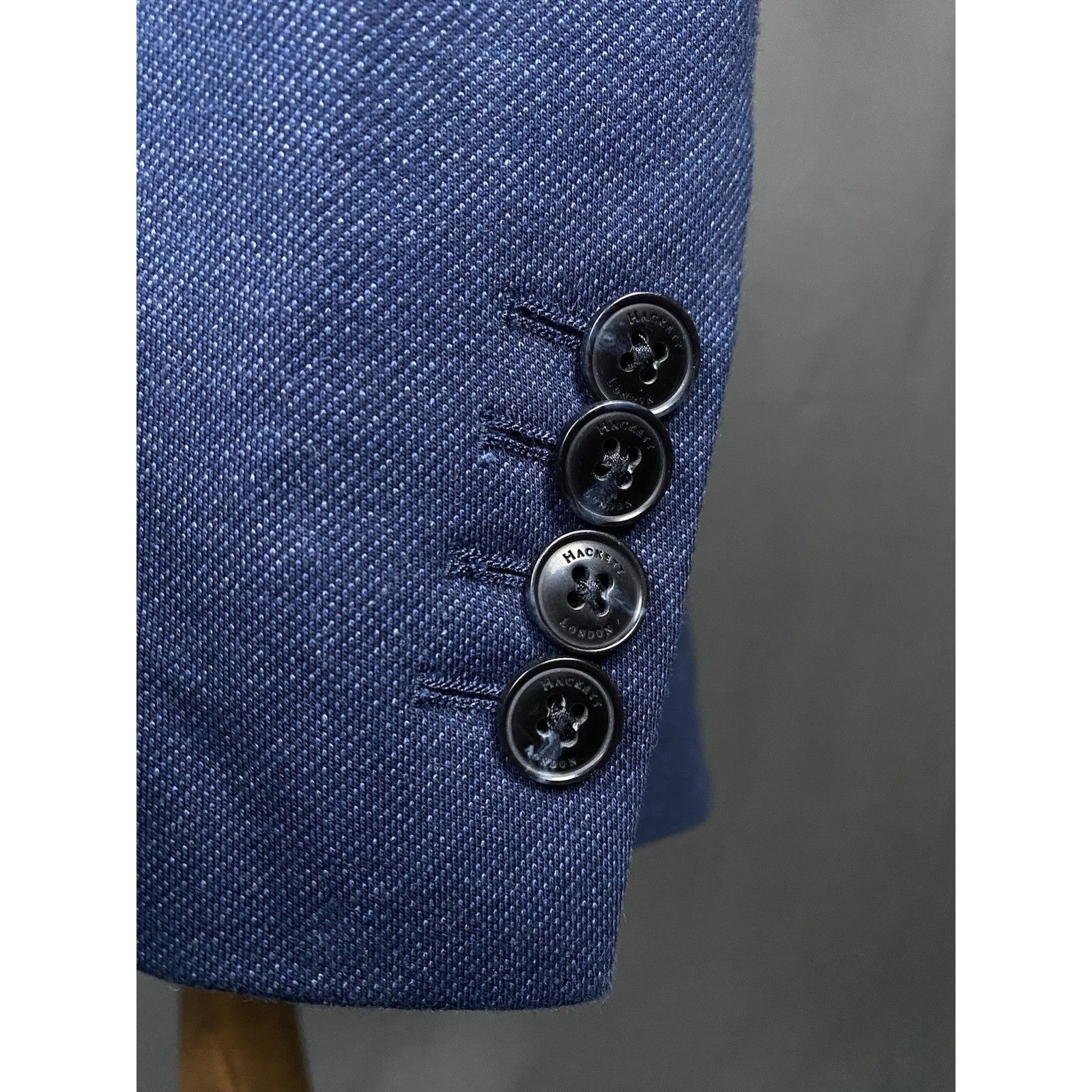 Hackett GREAT NWT Hackett Melange Knit Men's Blue Blazer Jacket Size Size 46R - 9 Thumbnail