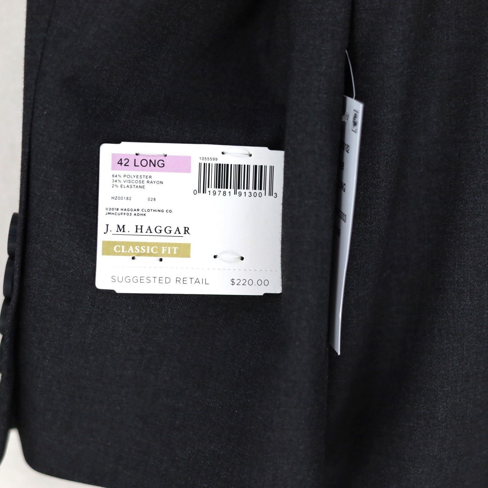 Haggar J.M. Haggar Men's Medium Gray Classic Fit Suit Jacket 42L Size 42L - 8 Thumbnail