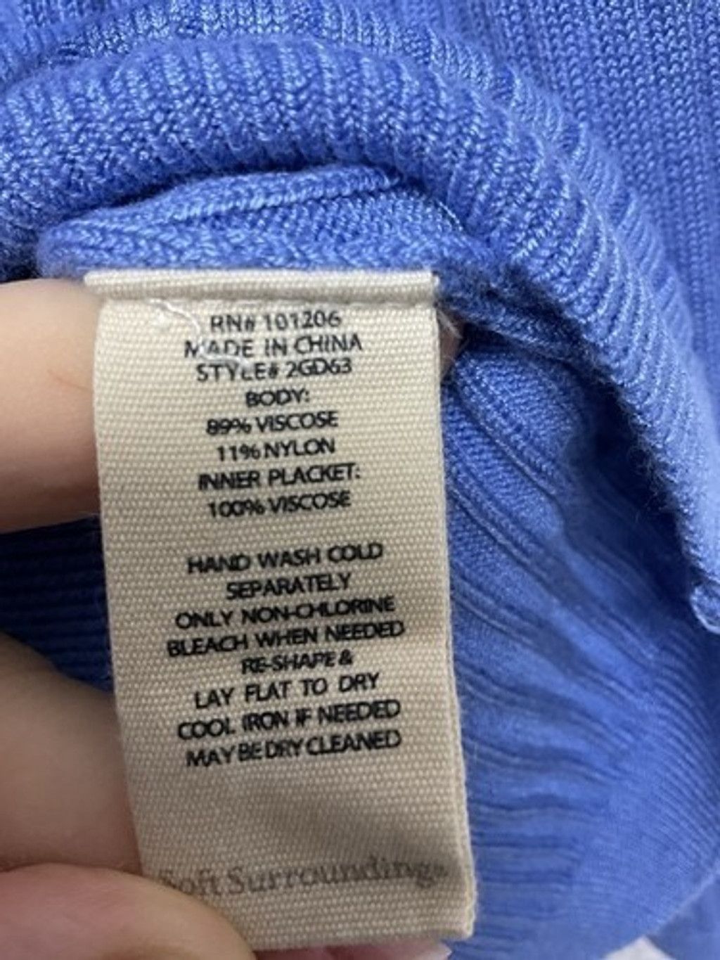 Soft Surroundings Soft Surroundings Blue Zip Valentina V-Neck Sweater Women XL Size XL / US 12-14 / IT 48-50 - 4 Thumbnail