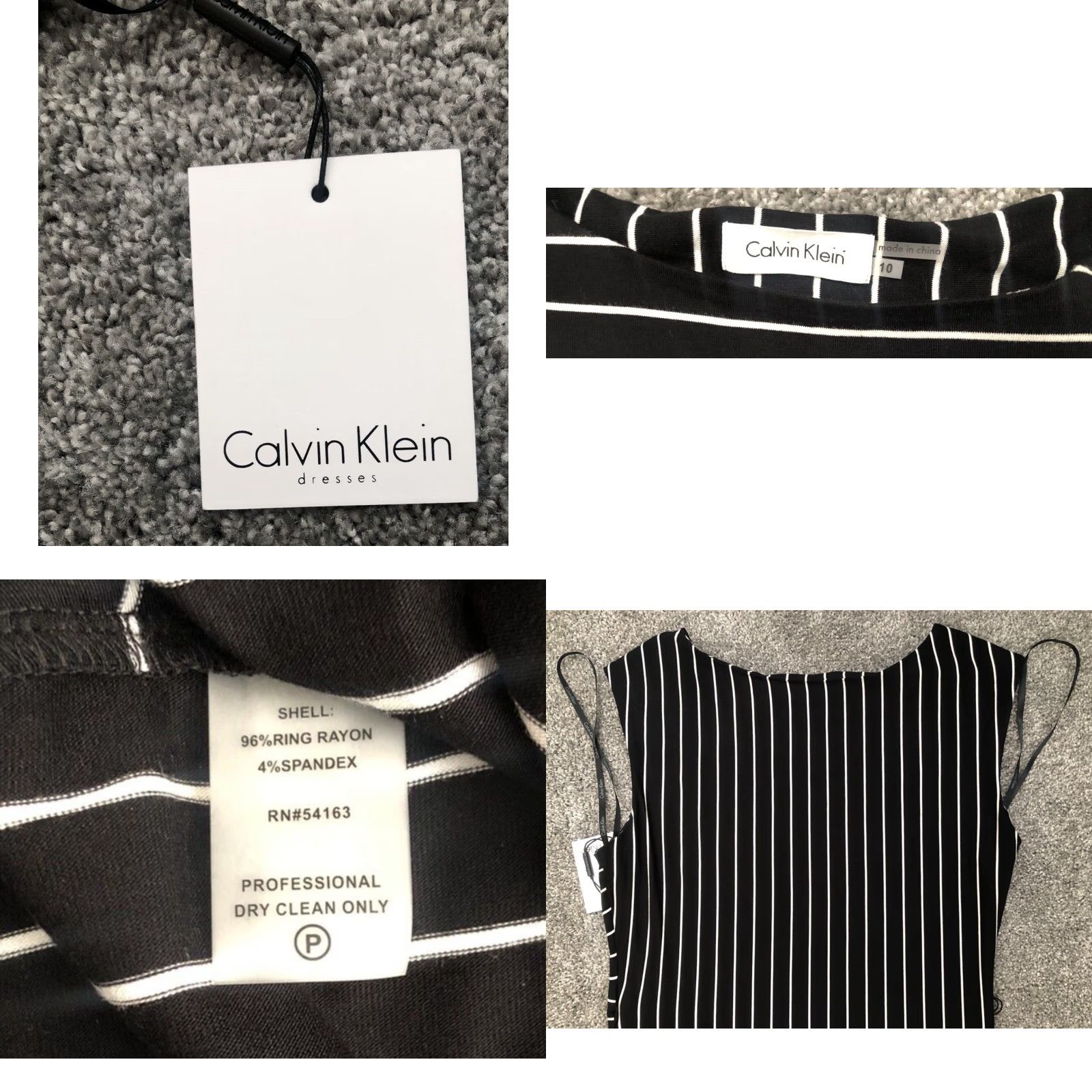Calvin Klein Calvin Klein Dress Women 10 Striped Sleeveless Knee Length Black White Pullover Buttonless NWT Vintage? Wait. Size L / US 10 / IT 46 - 8 Thumbnail