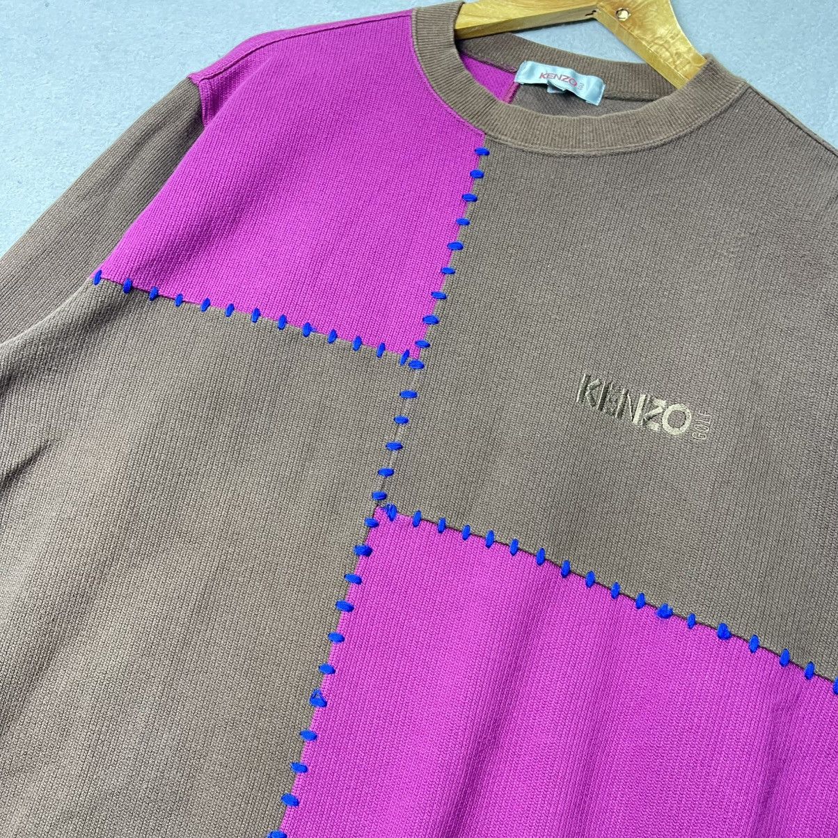Kenzo Vintage KENZO Golf Patchwork Sweatshirt Made in Japan Size US M / EU 48-50 / 2 - 4 Thumbnail