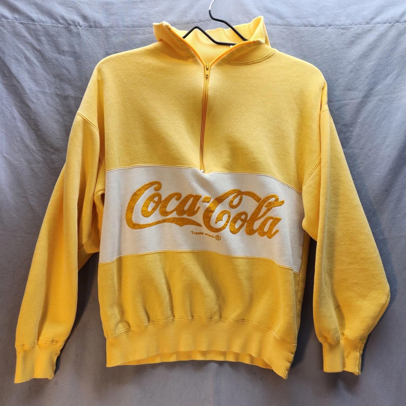 Vintage Vintage 80s Coca Cola Yellow Half Zip Sweatshirt Size Small Size US S / EU 44-46 / 1 - 1 Thumbnail